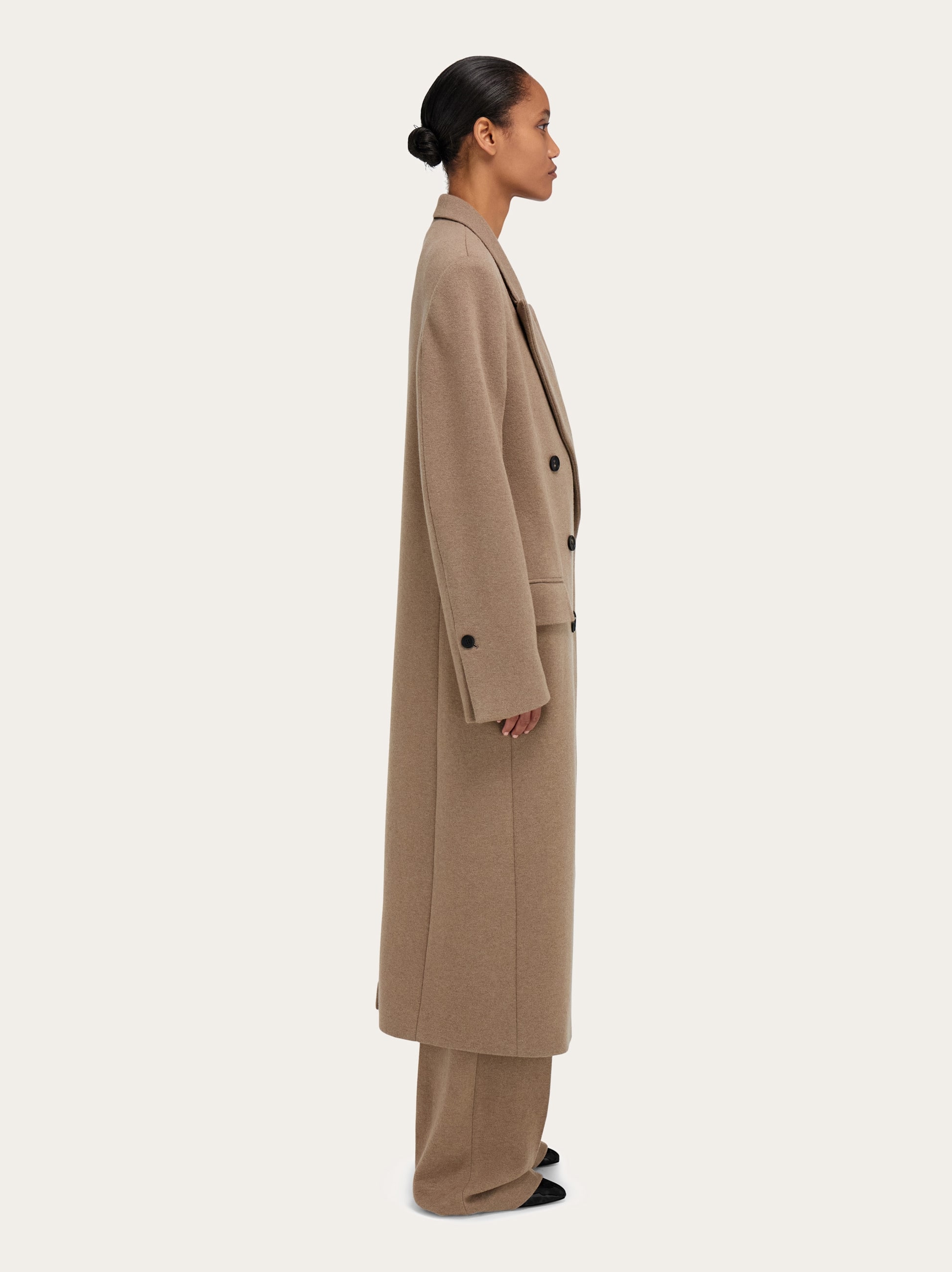  Ferragamo Damen Oversize-mantel Aus Jersey-maschenware Beige 
