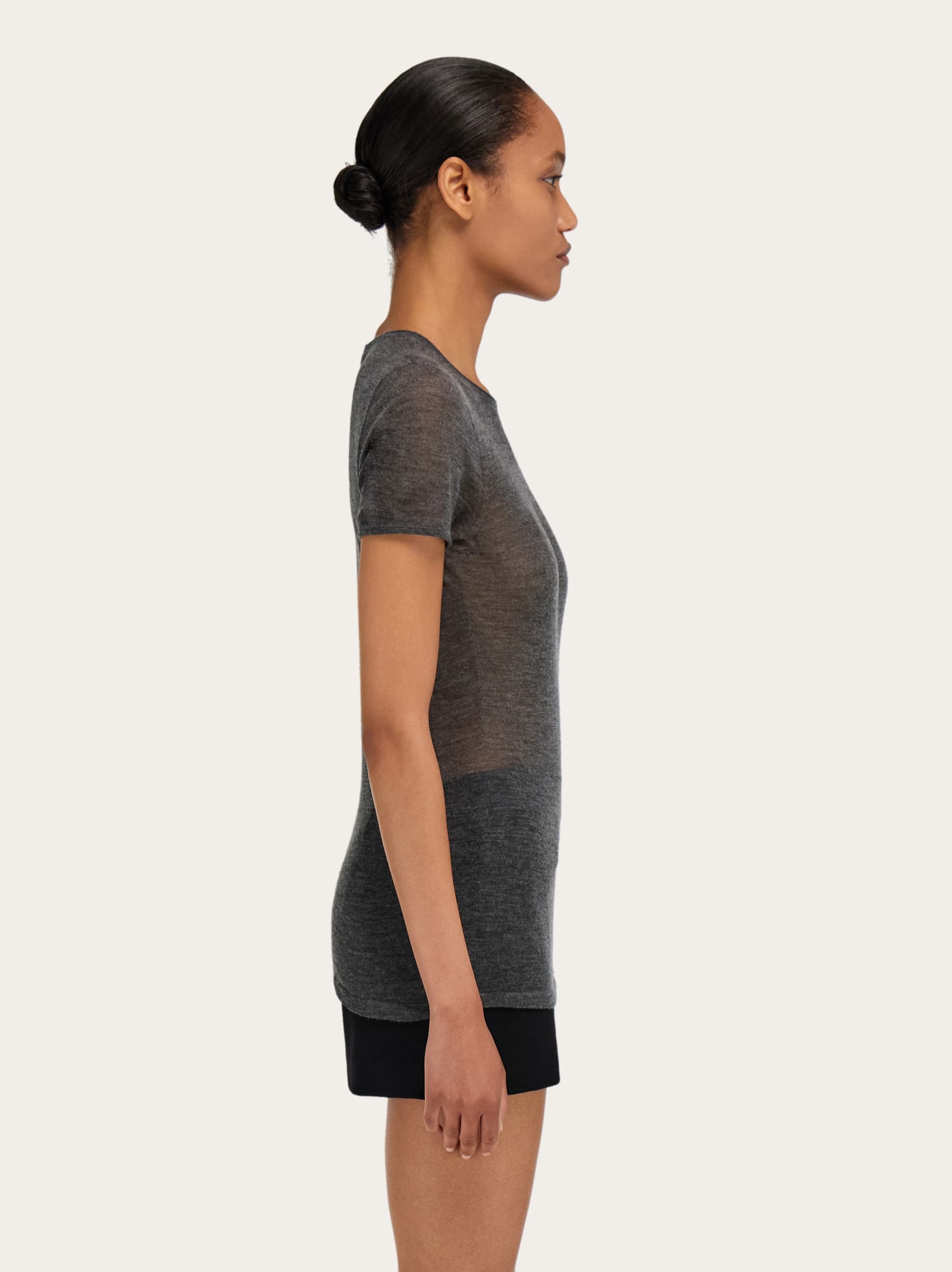  Ferragamo Damen Strick T-shirt Grau 