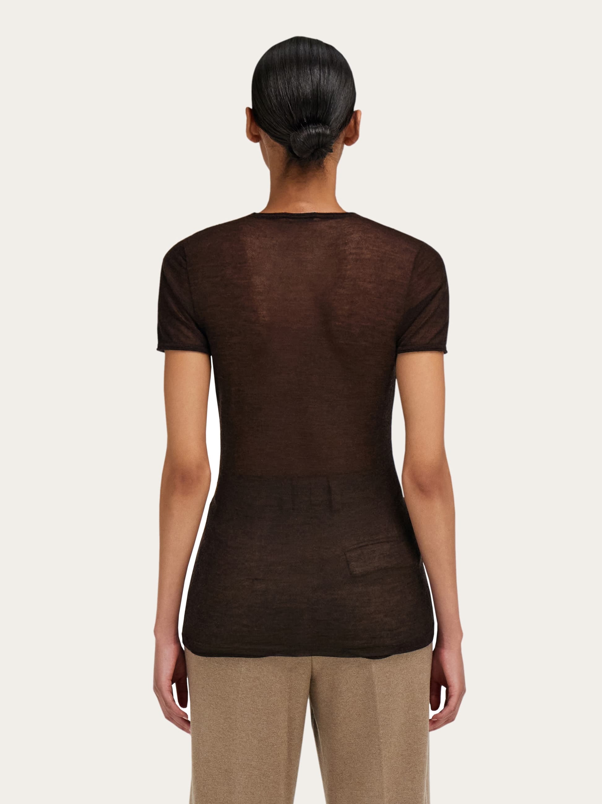  Ferragamo Damen Strick T-shirt Braun 