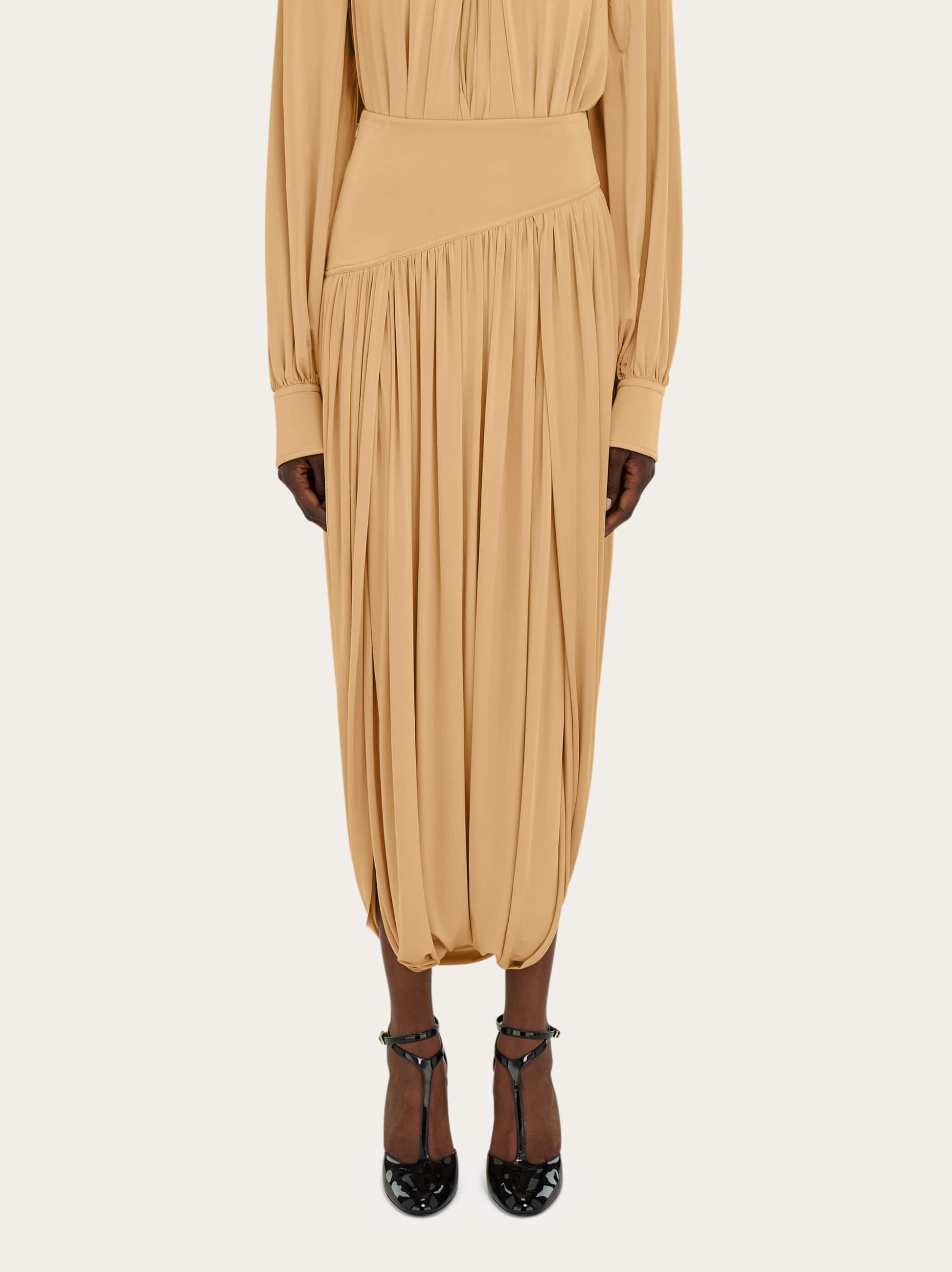 Ferragamo Skirt With Basque Detail In Gold