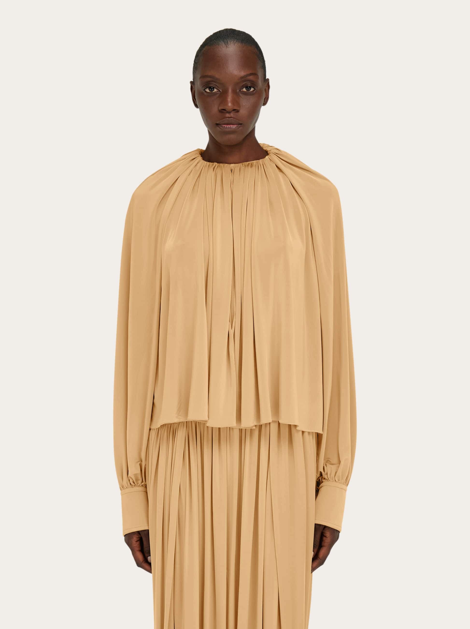 Ferragamo Blouse With Back Slit Detail In Gold