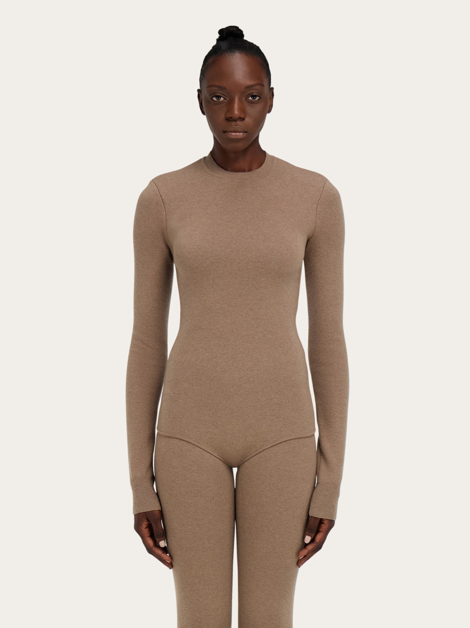 Ferragamo Jersey Body In Brown