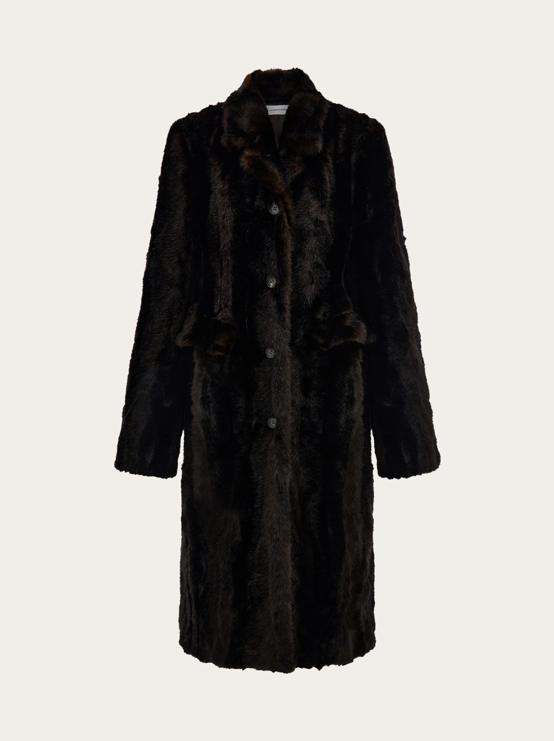 Ferragamo Donna Cappotto monopetto Marrone