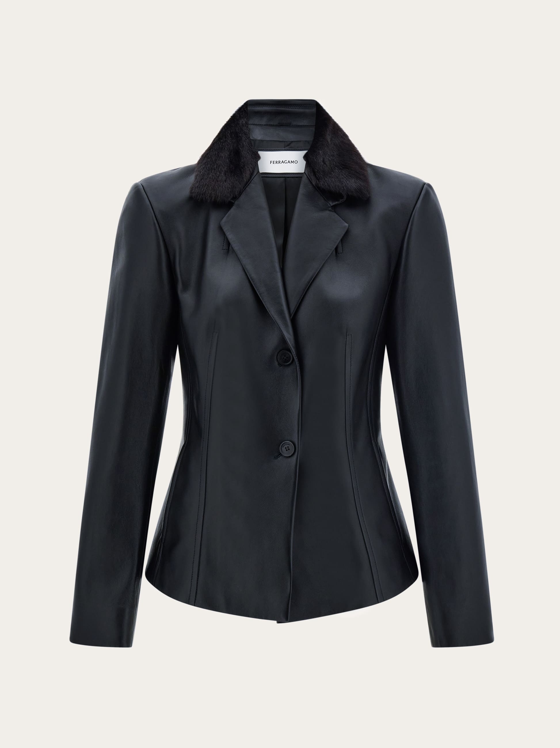 Ferragamo Donna Blazer in nappa Nero