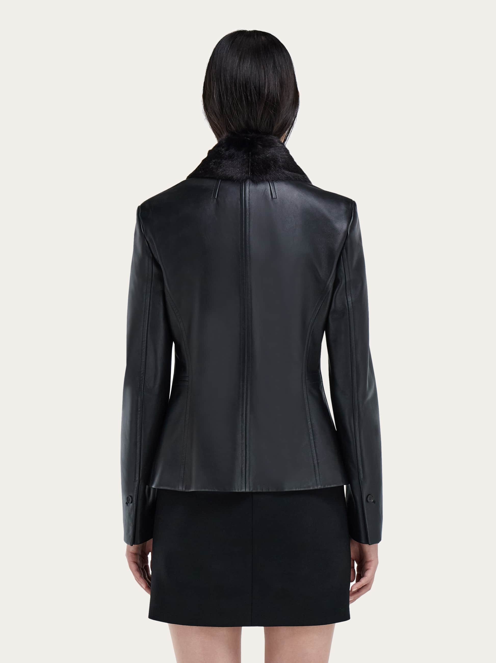  Ferragamo Damen Blazer Aus Nappaleder Schwarz 