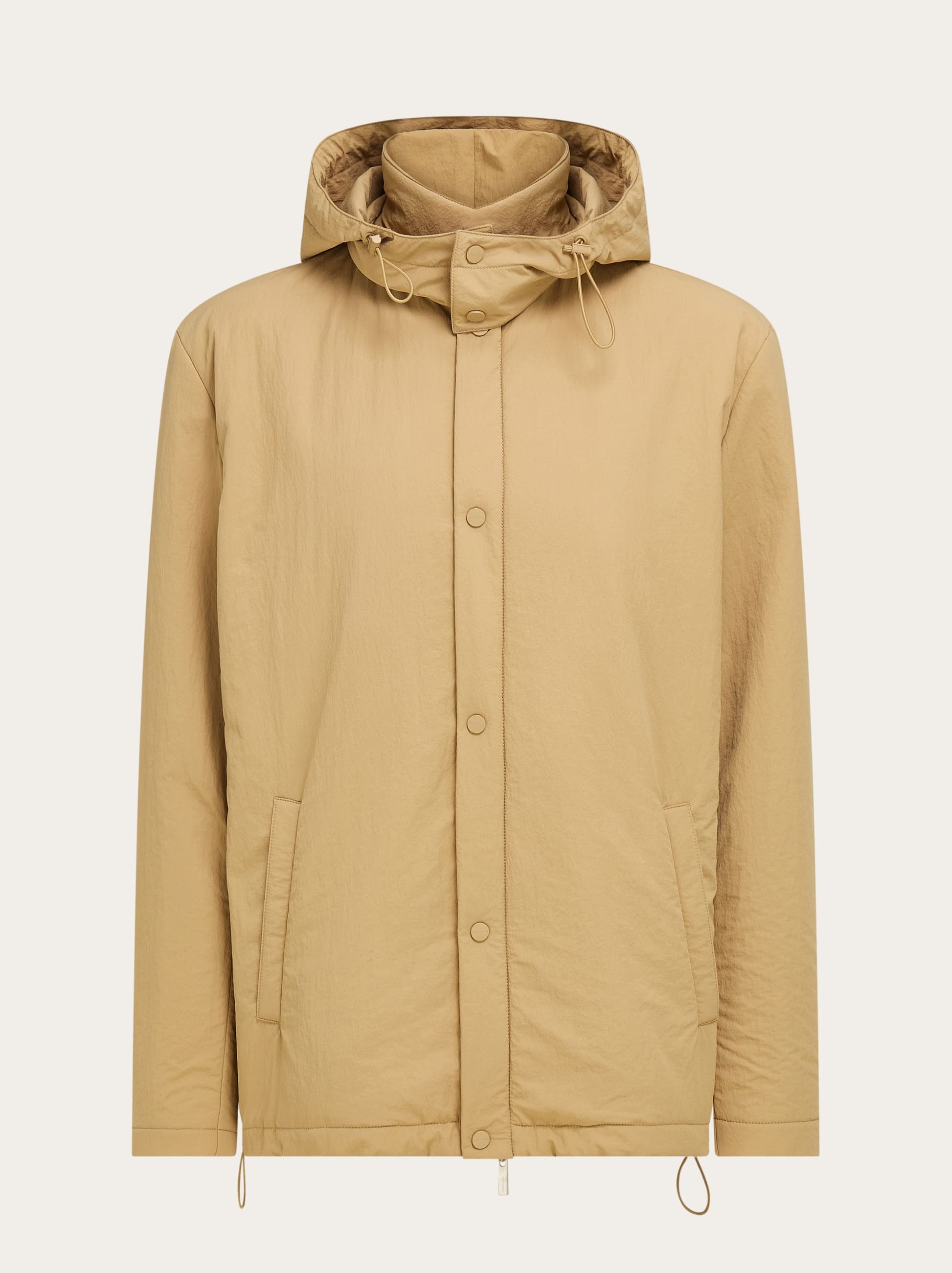 Ferragamo Men Structured nylon jacket Stone