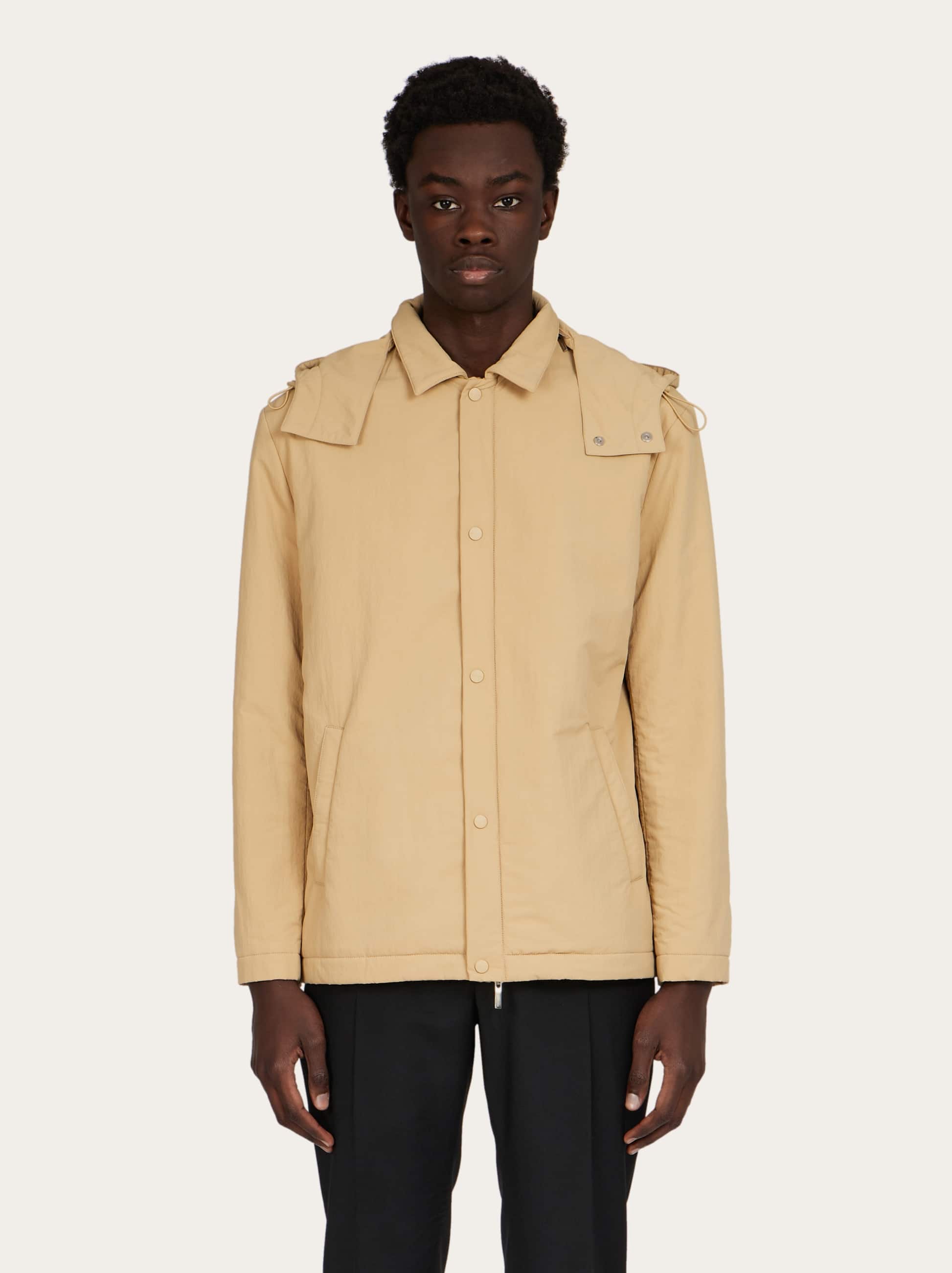 Ferragamo Structured Nylon Jacket In Nude