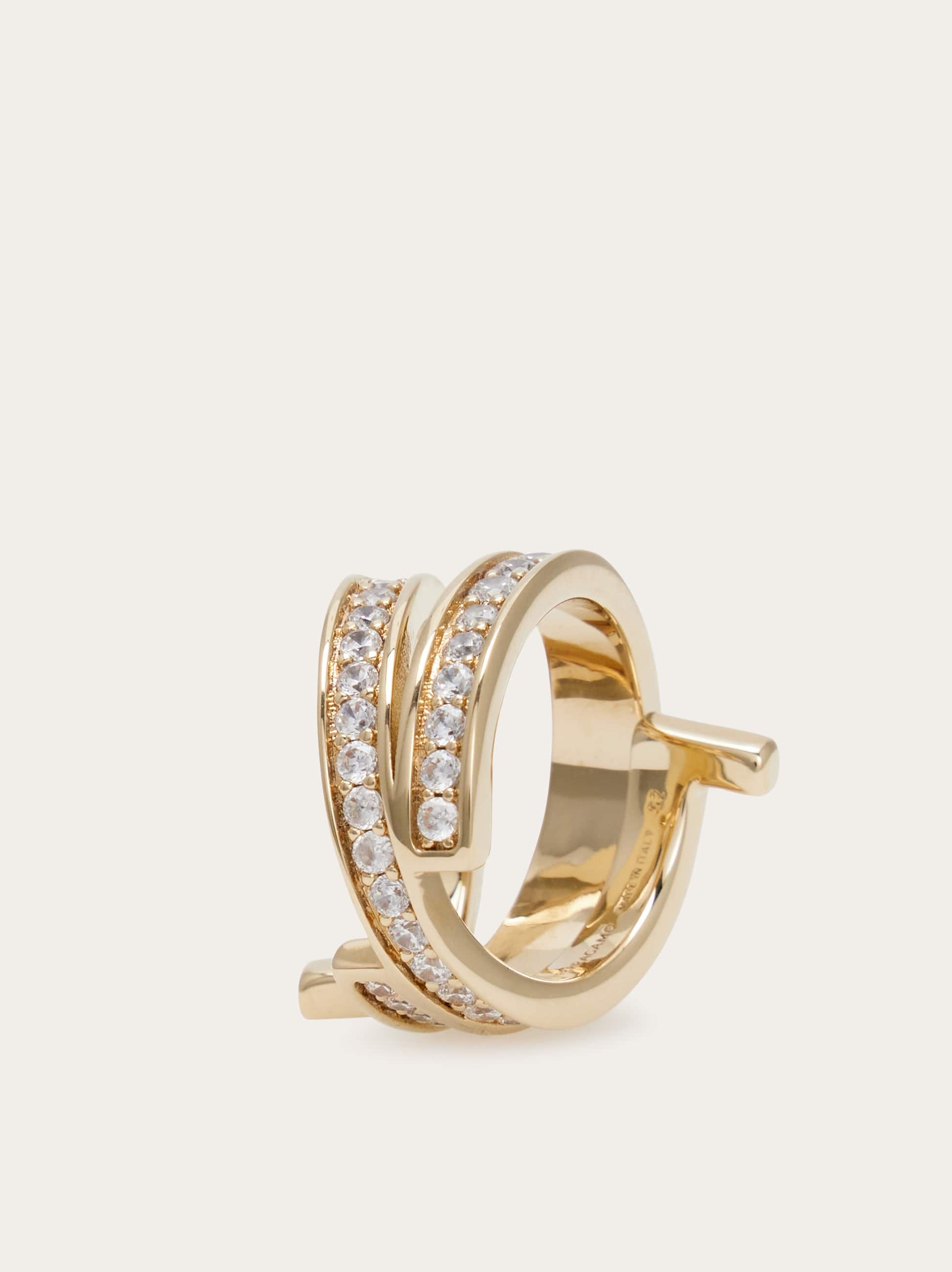 Ferragamo Gancini Triple-band Ring In Gold