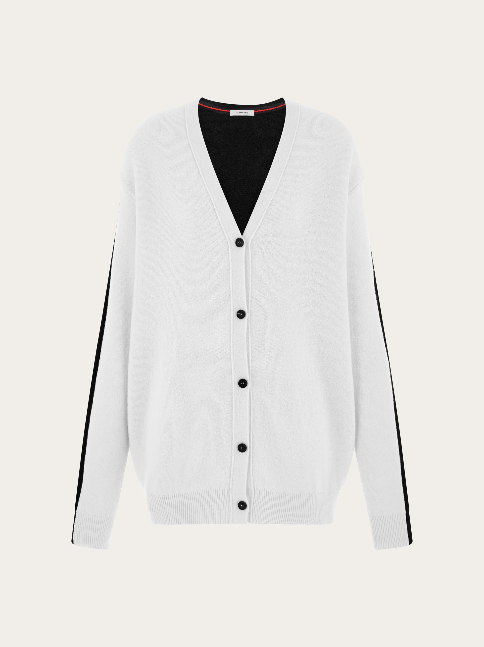 Ferragamo Donna Cardigan bicolore Bianco