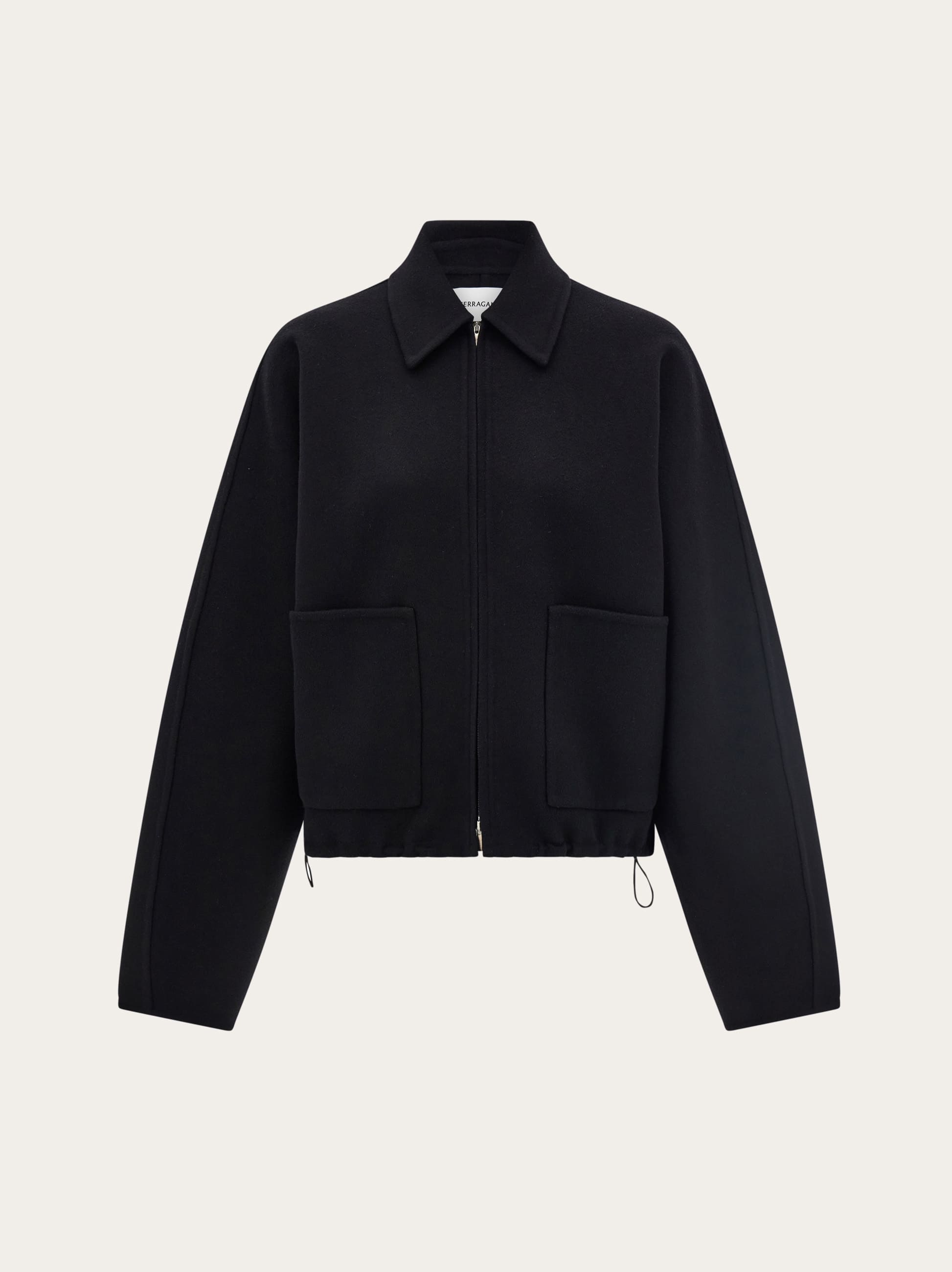 Ferragamo Donna Bomber corto in misto cashmere Nero