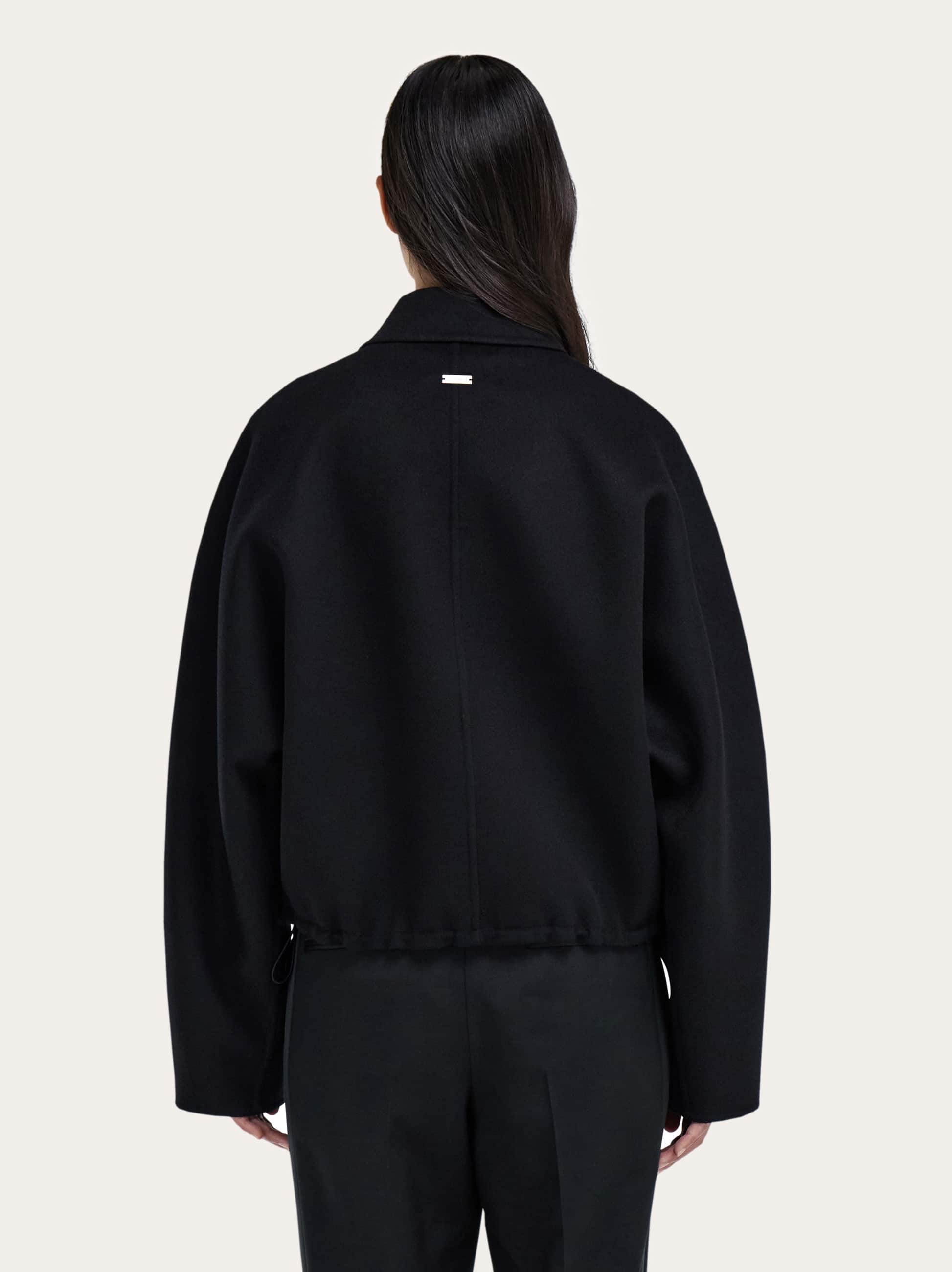  Ferragamo Women Cropped Bomber Black 
