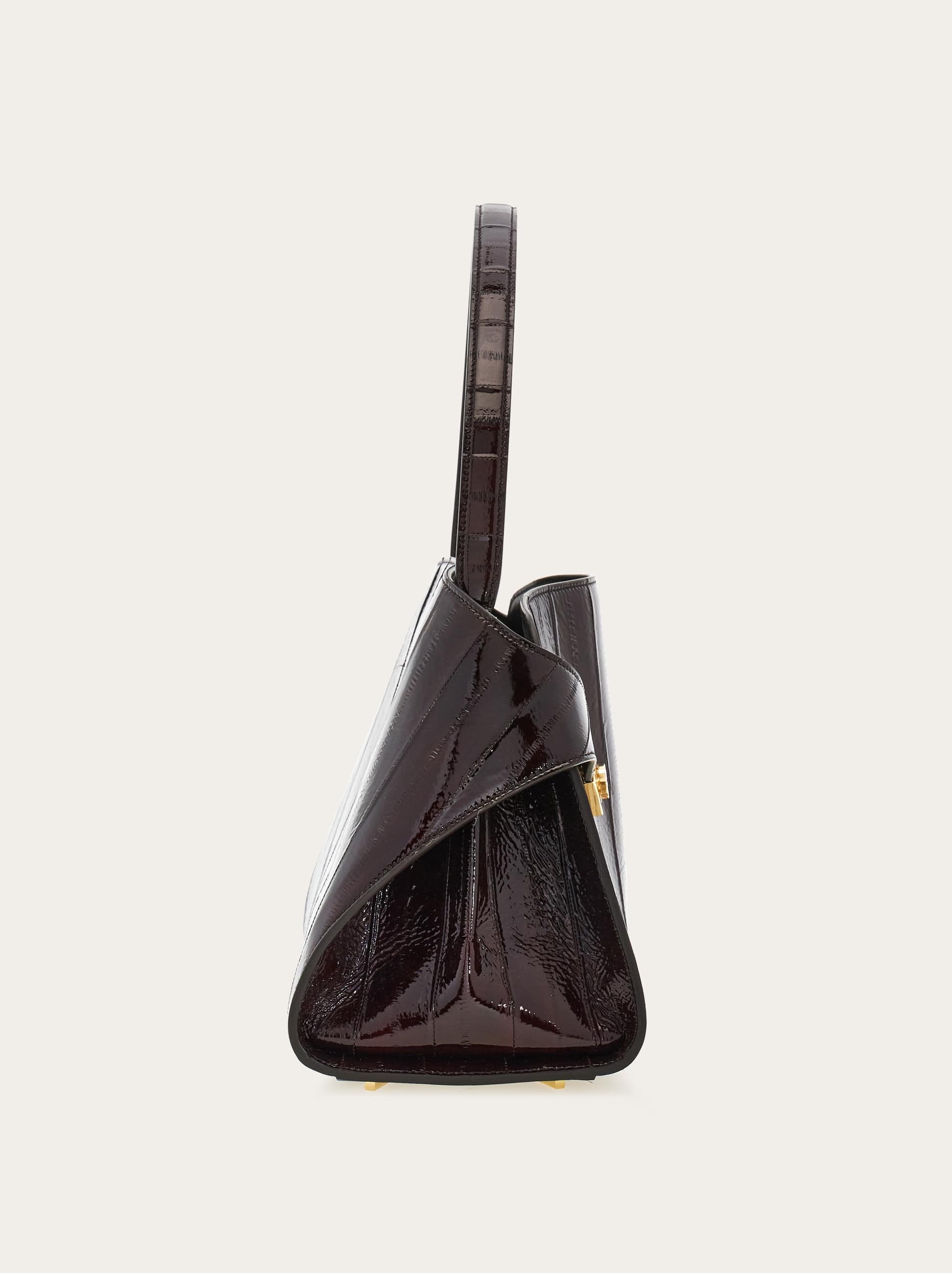 Ferragamo Hug Soft Shoulder Bag (m) In Brown