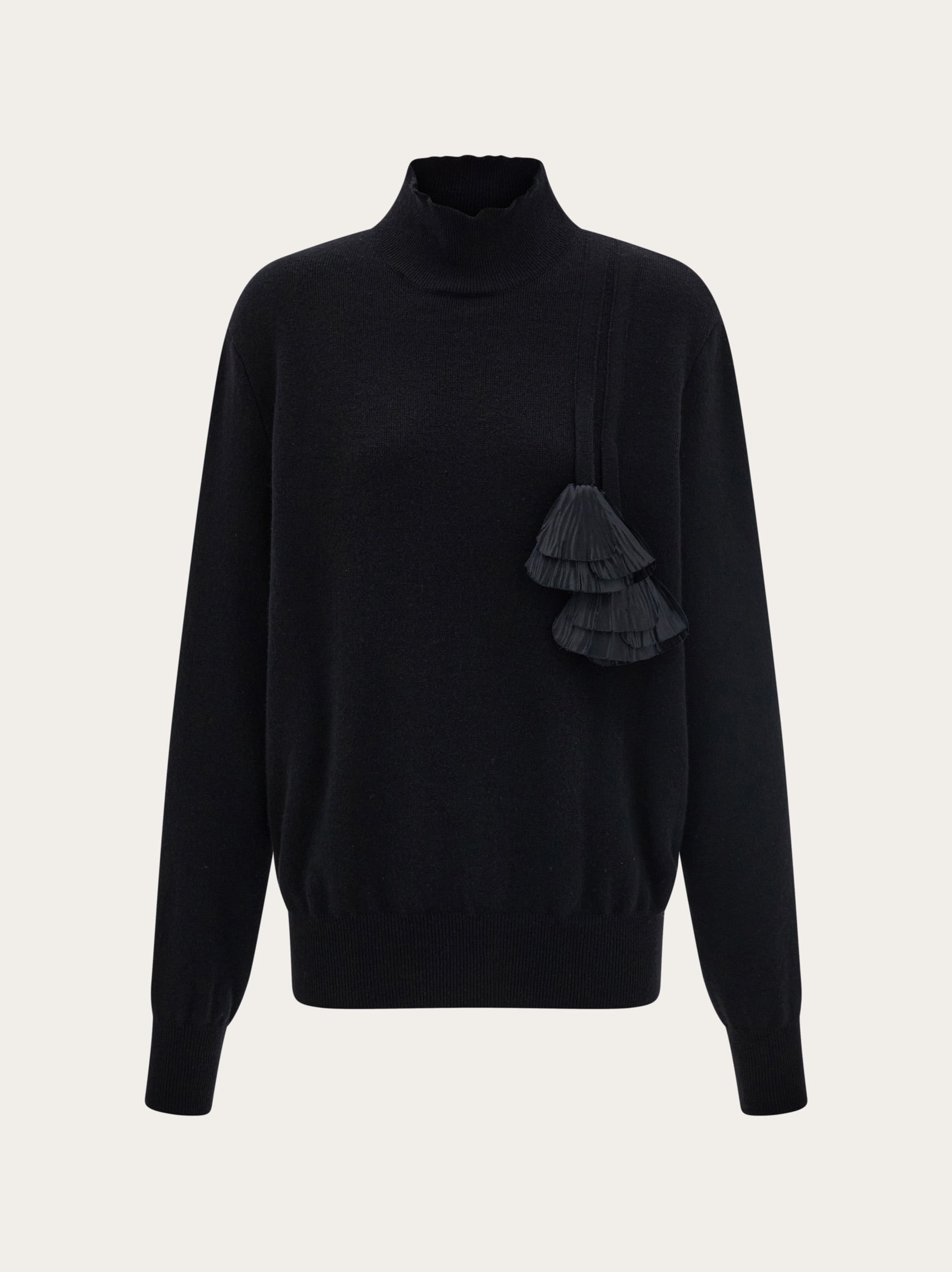 Ferragamo Donna Maglia con fiori Nero