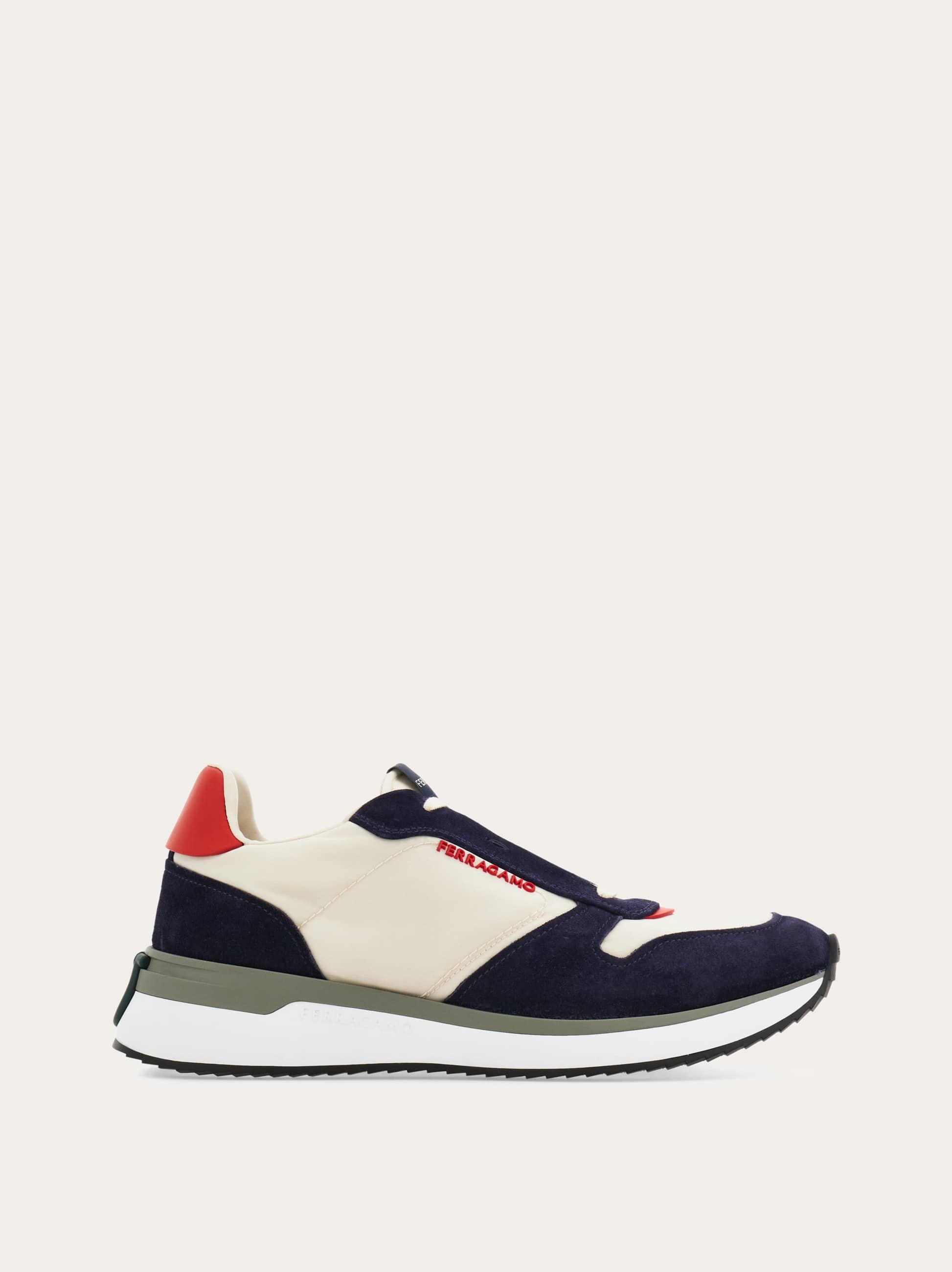Ferragamo Rubber-sole Suede Sneakers In Multi