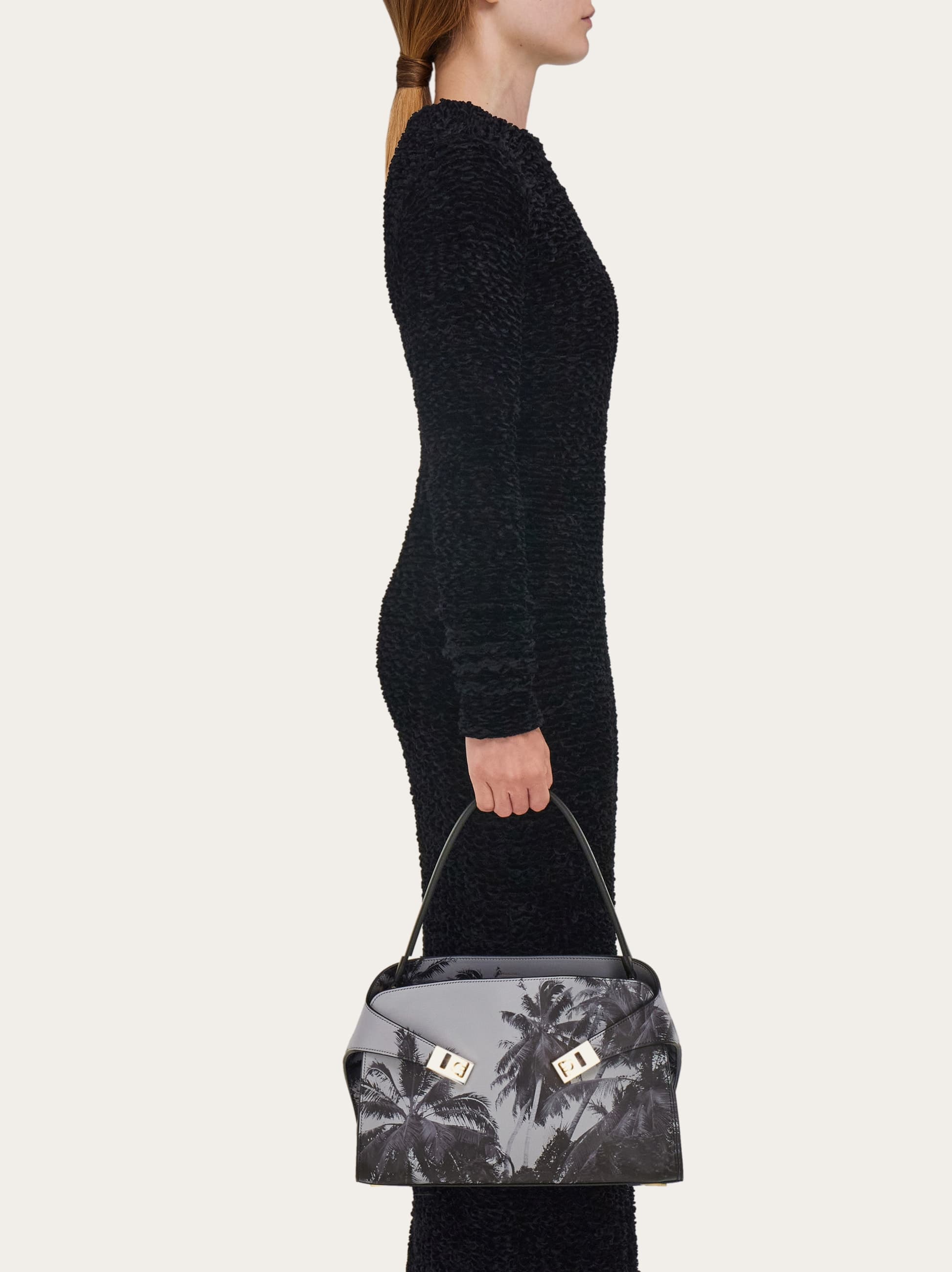 Ferragamo Hug Soft Shoulder Bag (m) In White