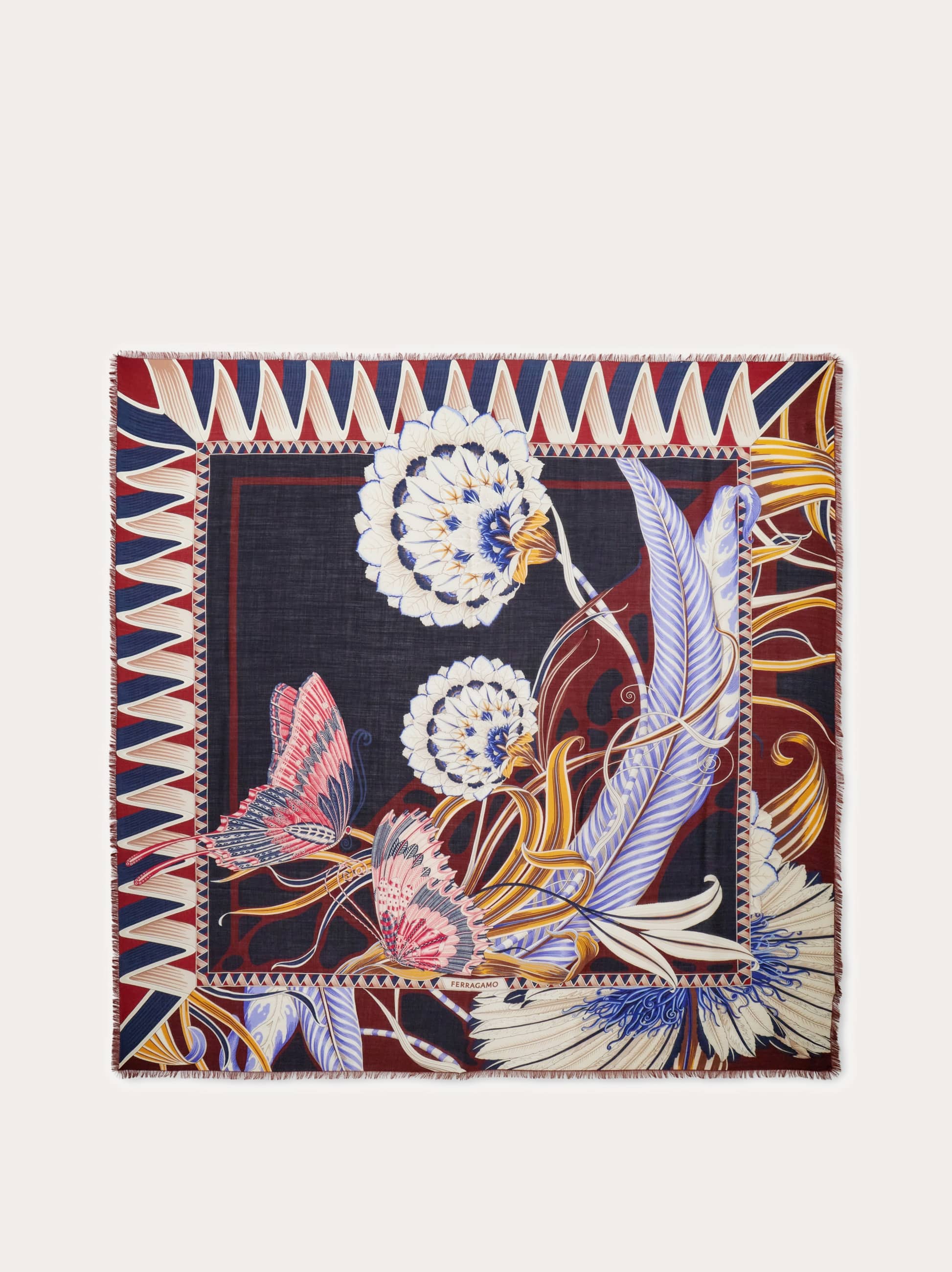 Ferragamo Donna Scialle stampa Giada Blu