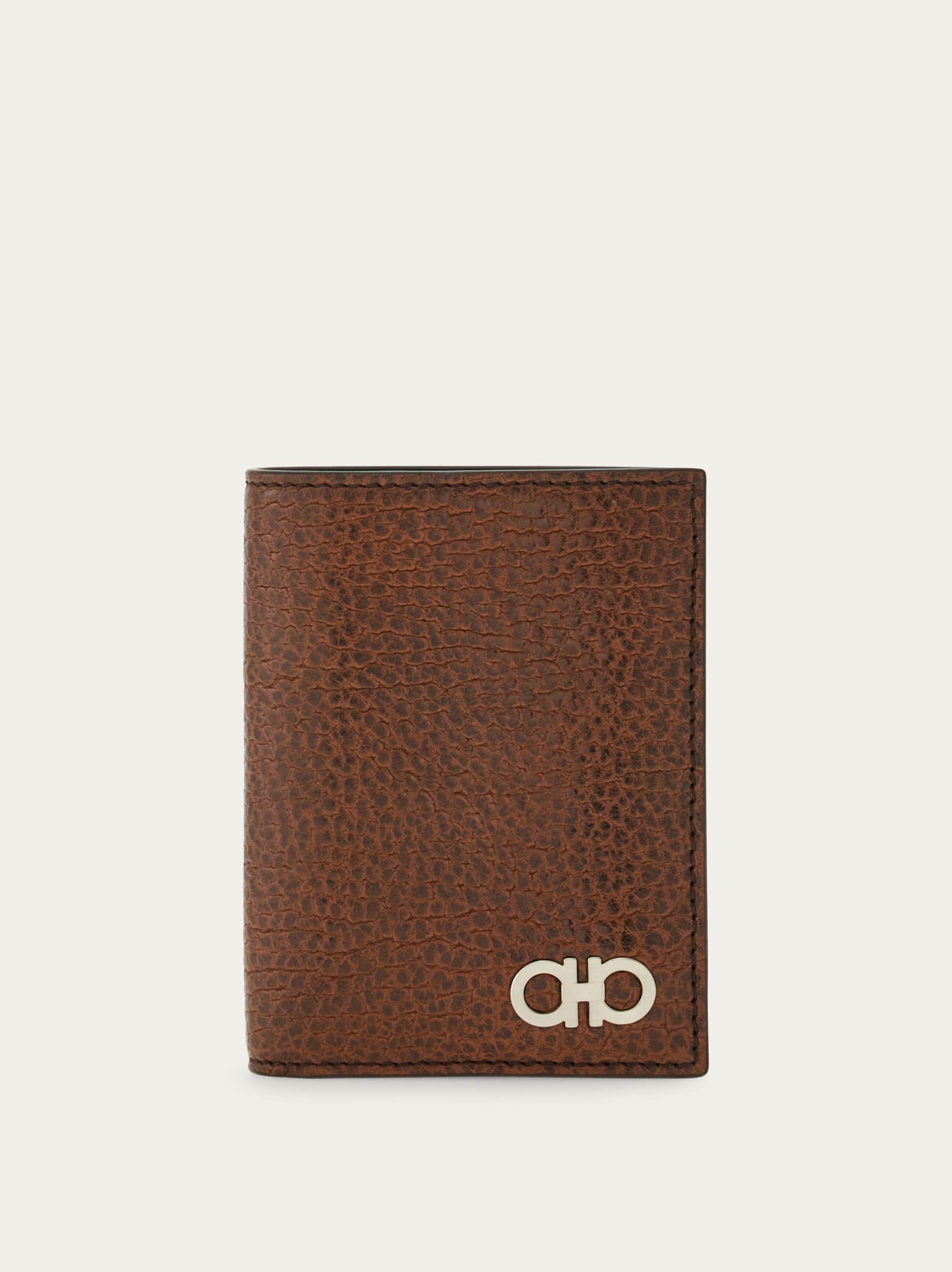Ferragamo Gancini Credit Card Holder In Brown