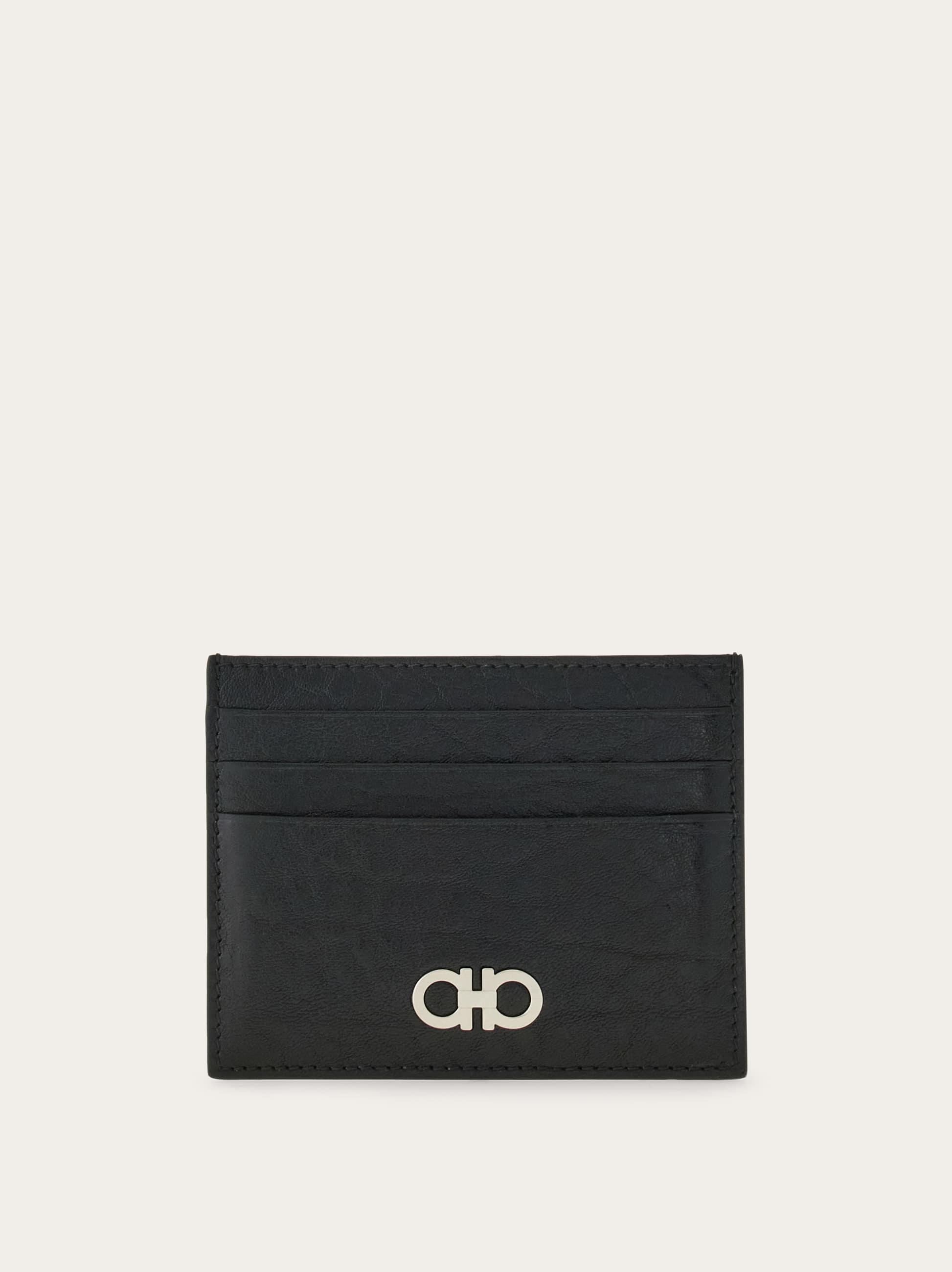 Ferragamo Gancini Credit Card Holder In Black
