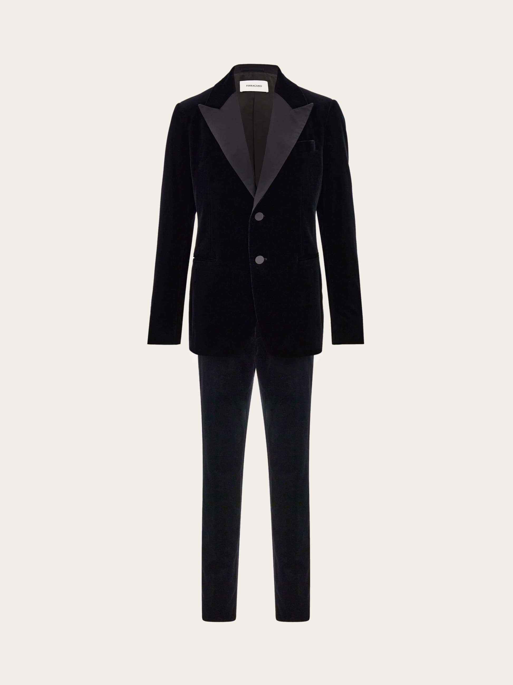 Ferragamo Velvet Dress Suit In Black
