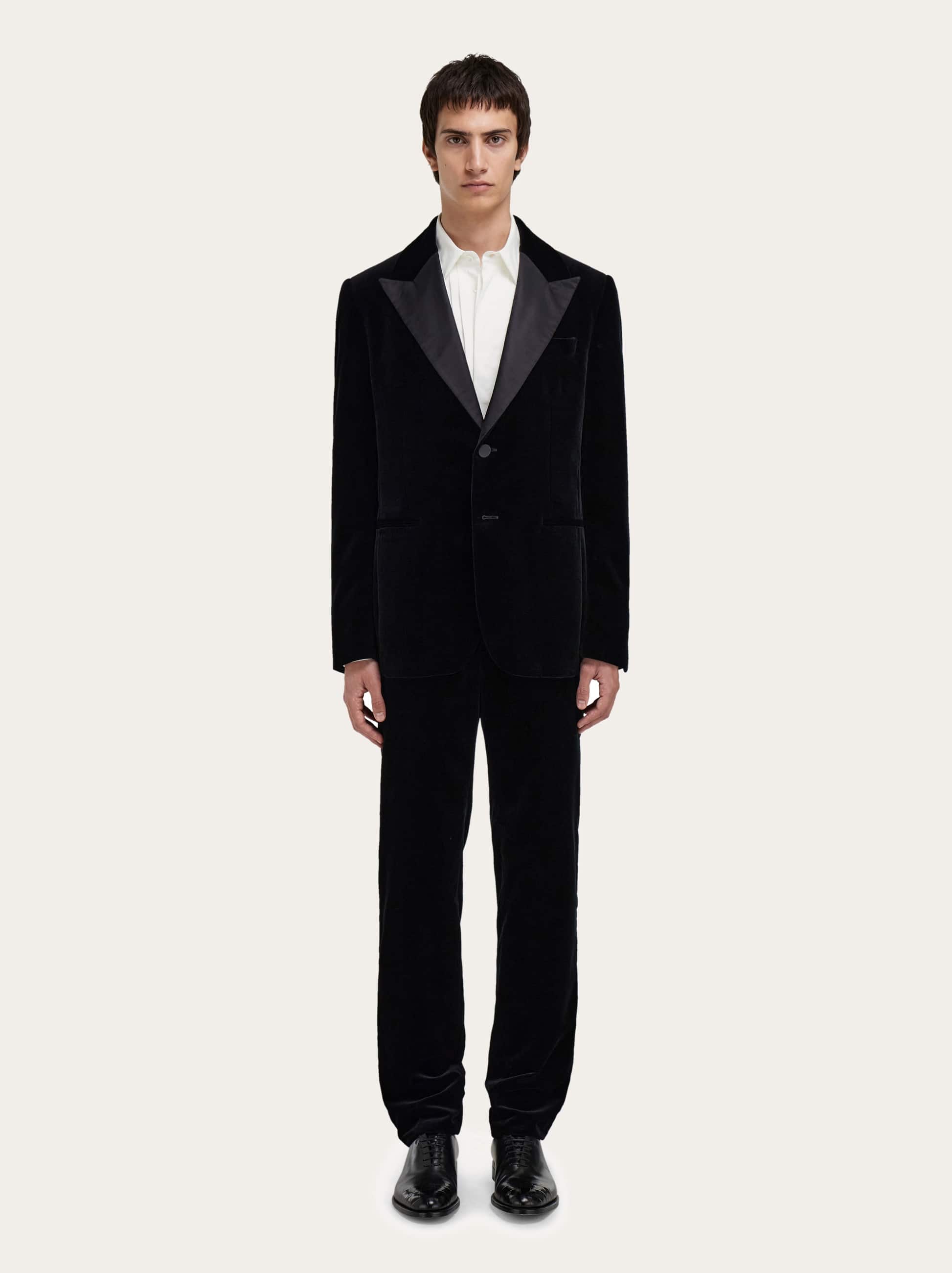 Ferragamo Velvet Dress Suit In Black