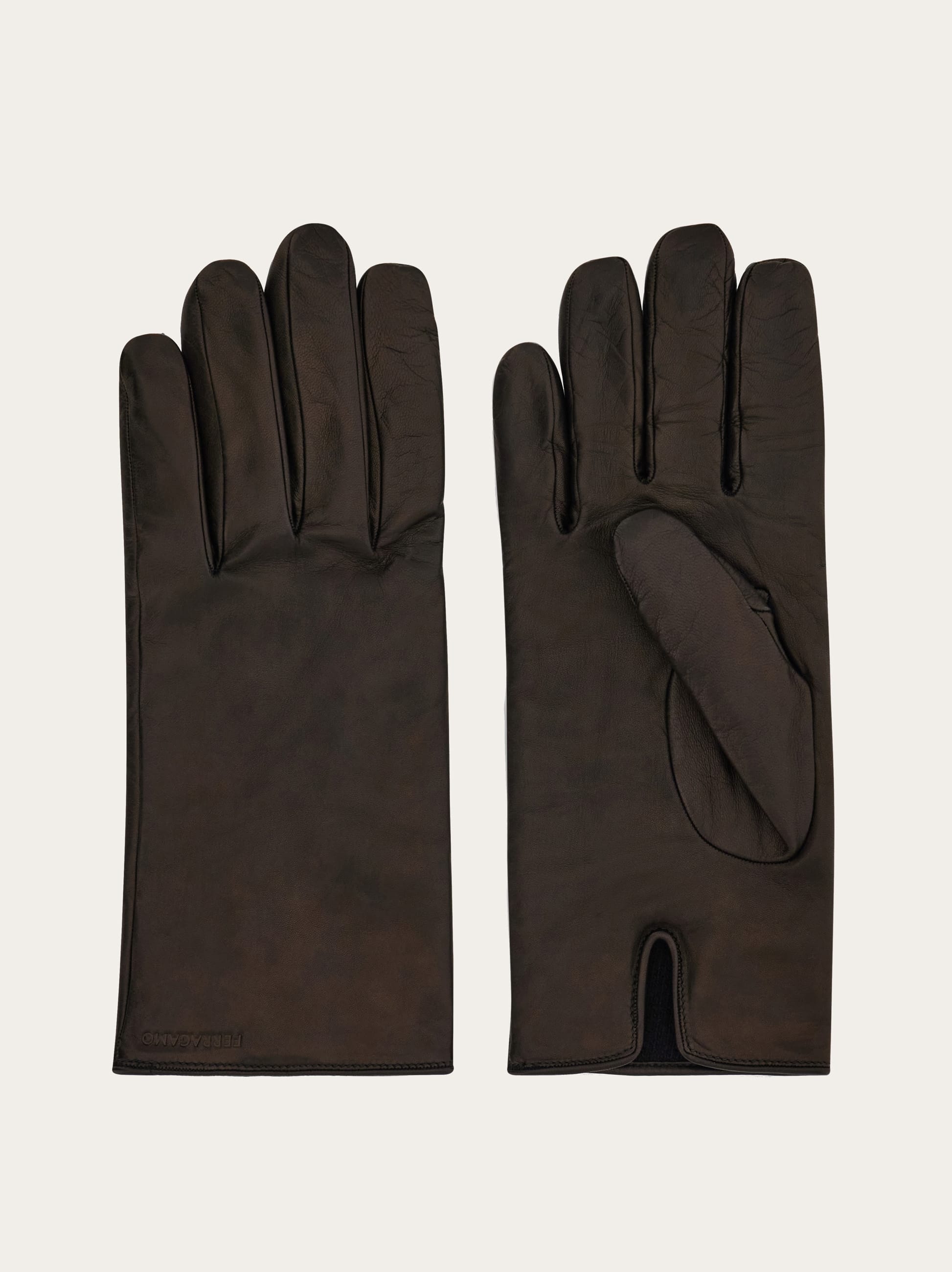 Ferragamo Uomo Guanti foderati Marrone