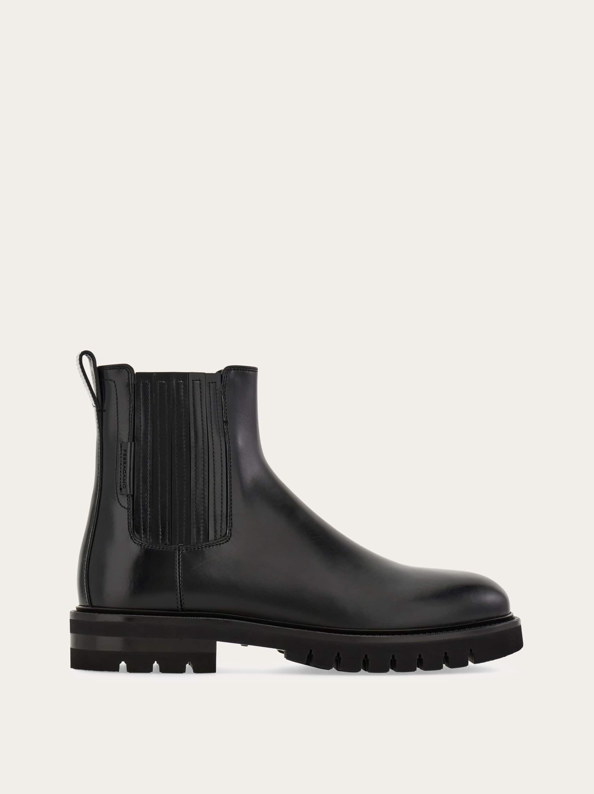 Ferragamo Lug Sole Chelsea Boot In Black