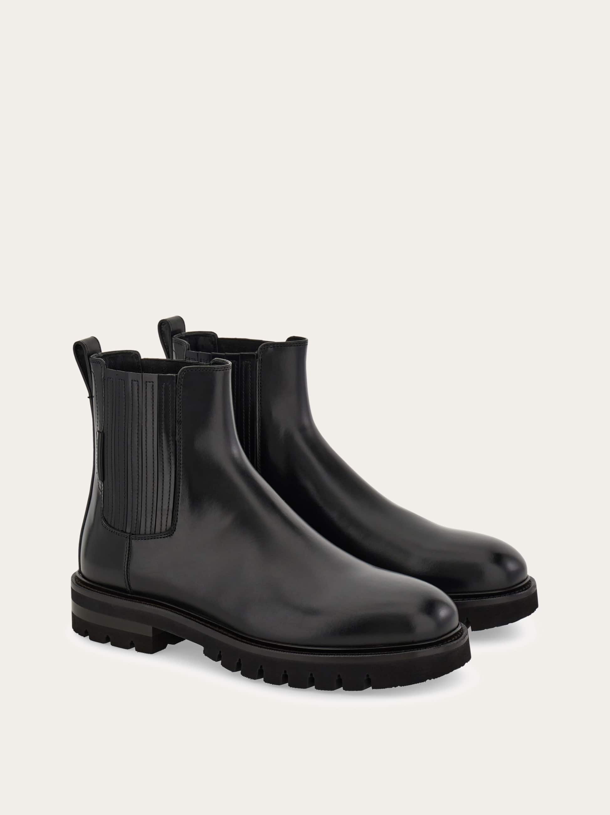 Ferragamo Lug Sole Chelsea Boot In Black