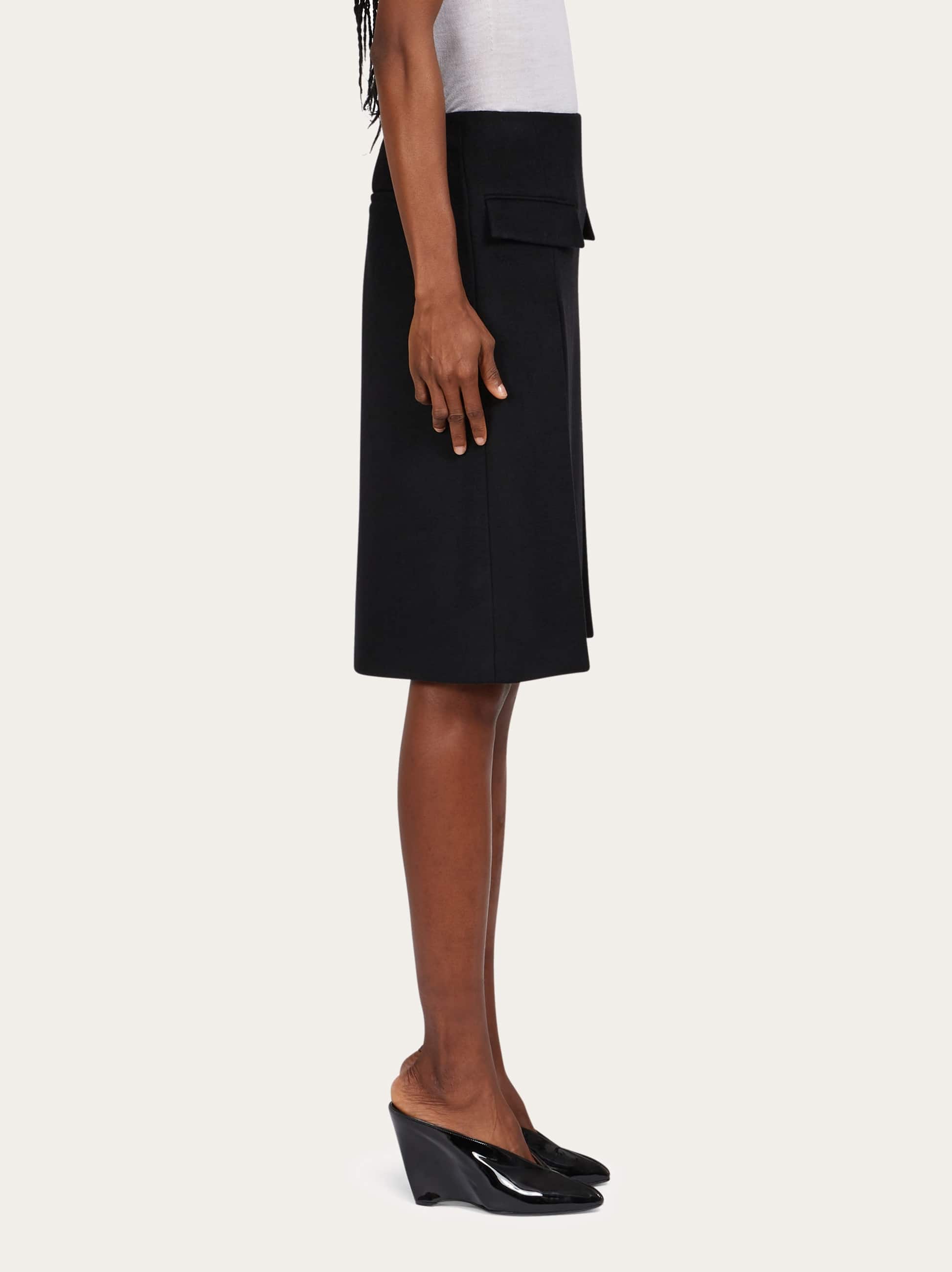  Ferragamo Damen Rock Mit Doppelschlitz Schwarz 