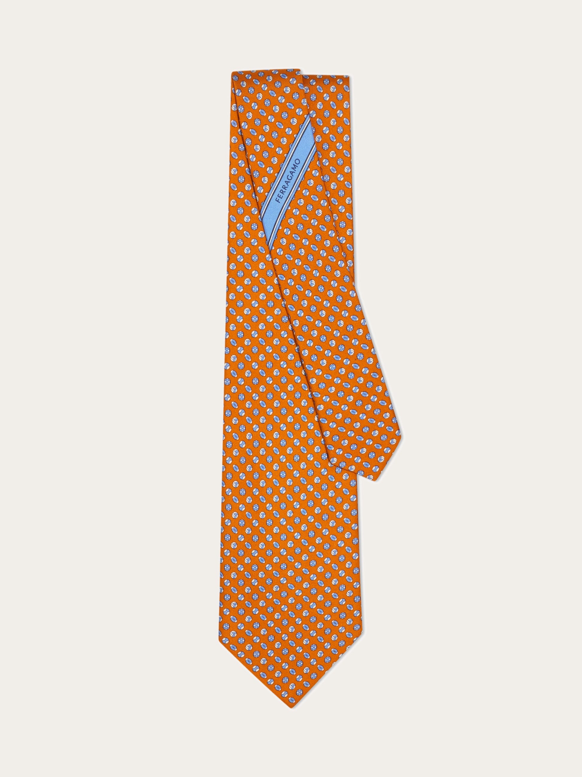  Ferragamo Herren Seidenkrawatte Mit Sport-print Orange 