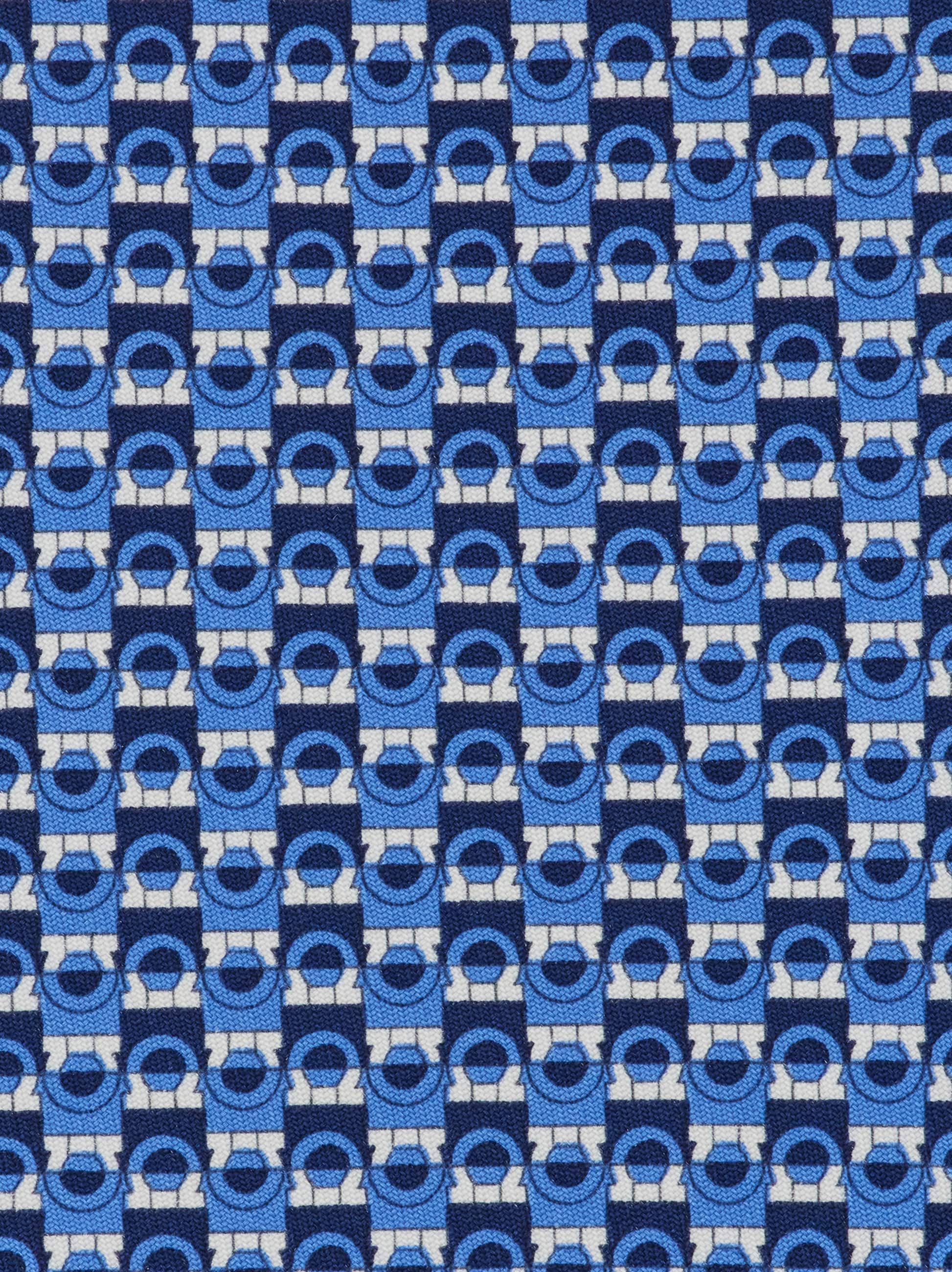 Ferragamo Gancini Bicolor Print Silk Tie In Blue