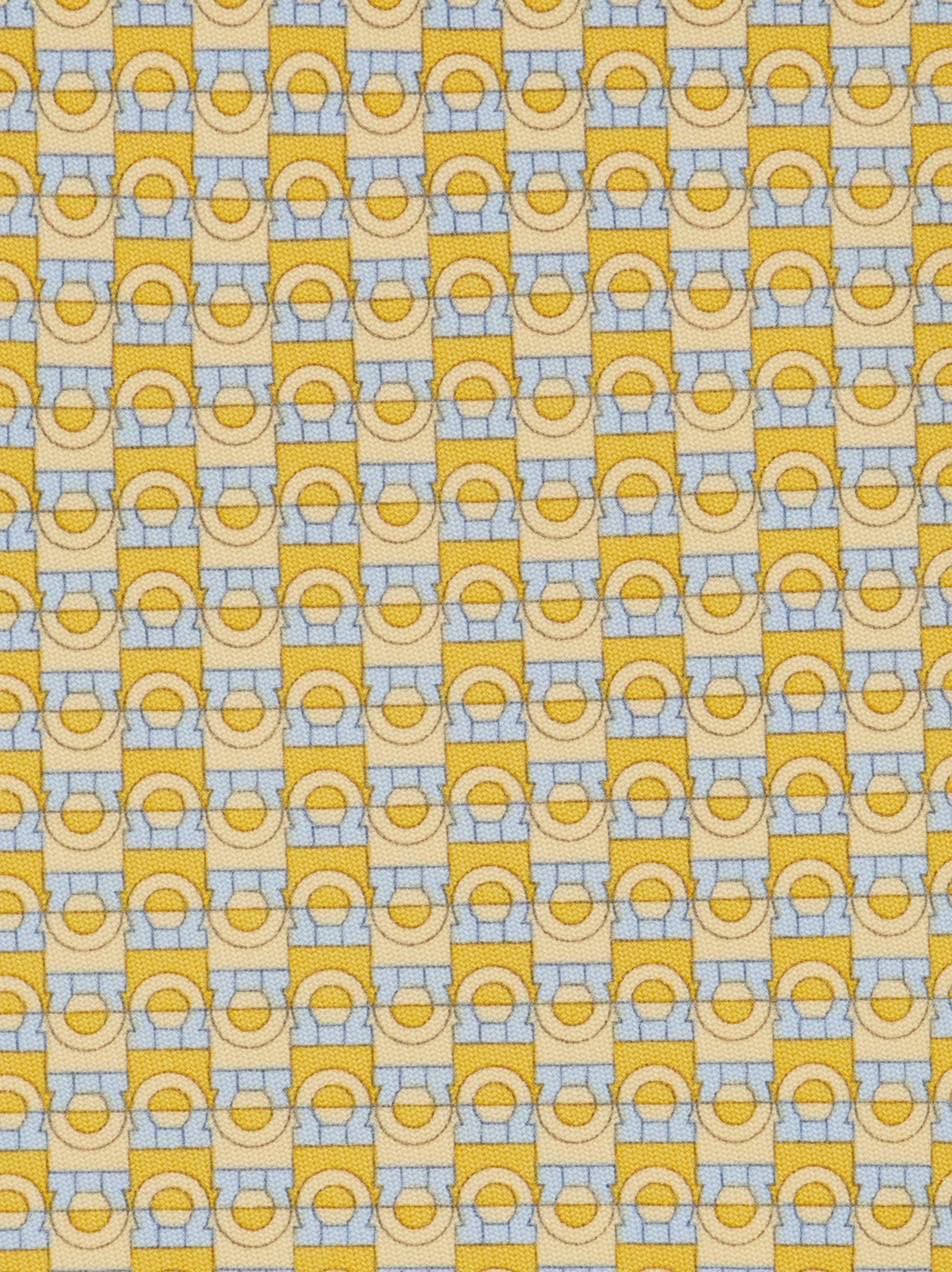 Ferragamo Gancini Bicolor Print Silk Tie In Yellow