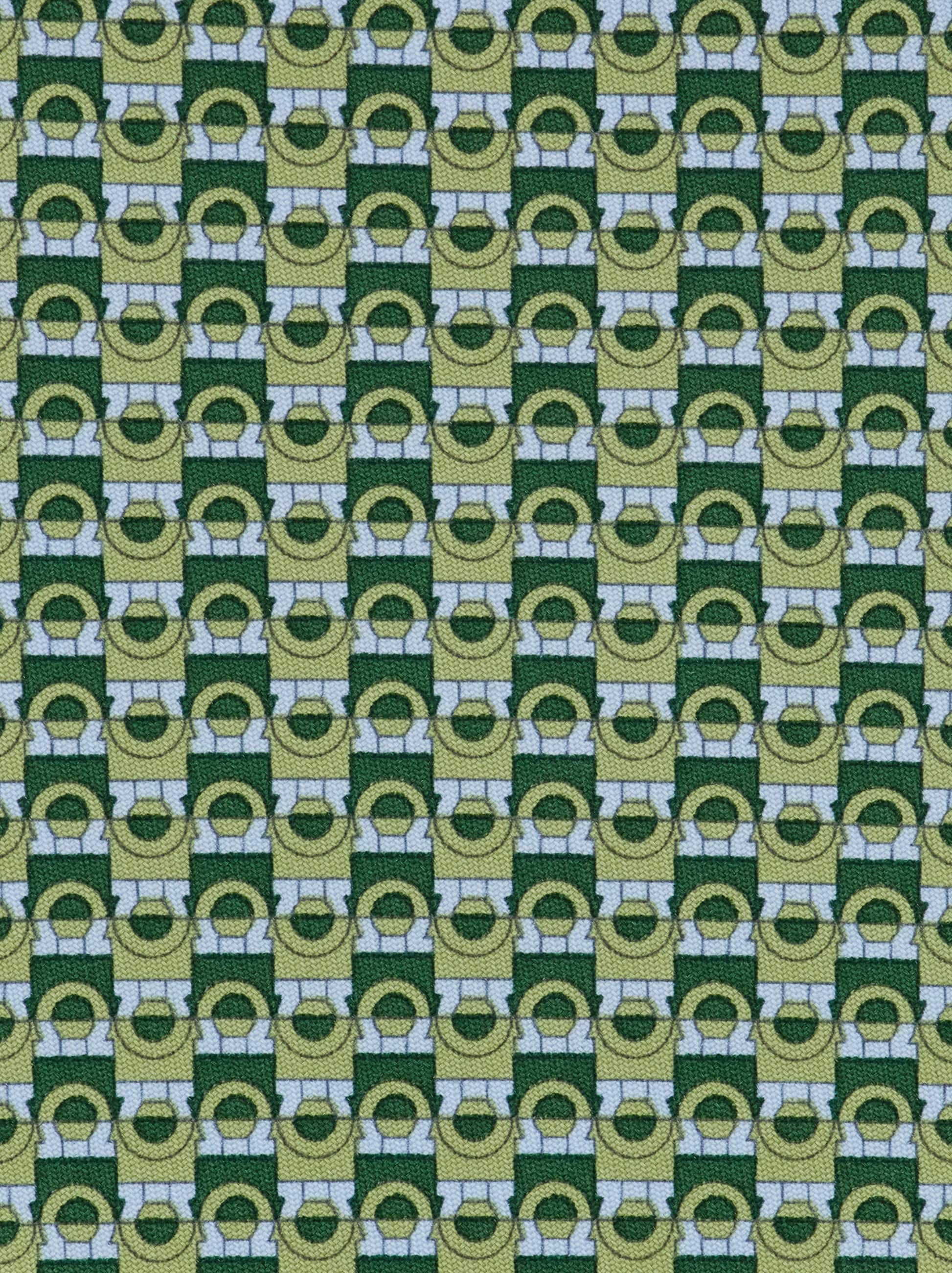 Ferragamo Gancini Bicolor Print Silk Tie In Green