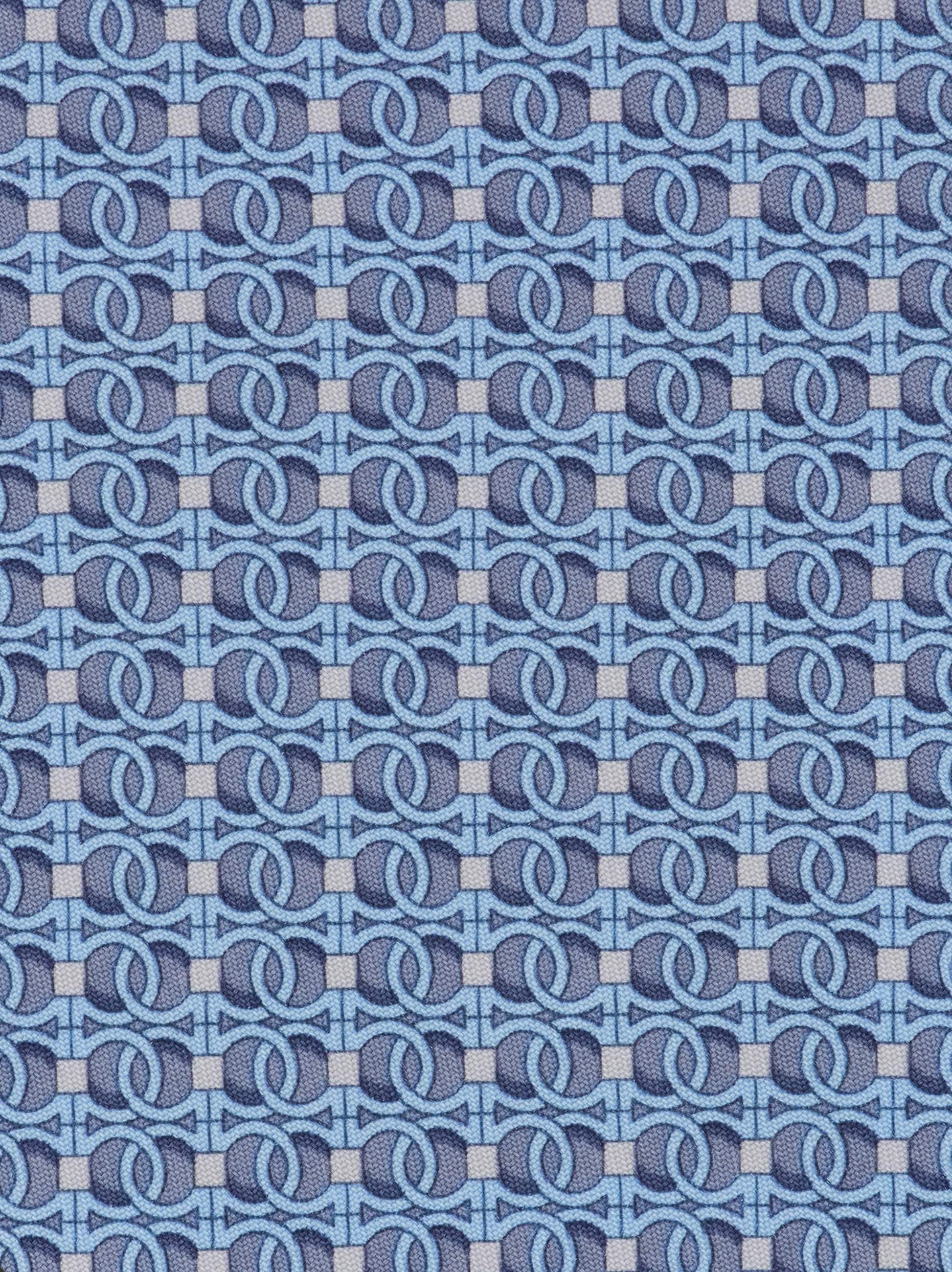 Ferragamo Gancini Chain Print Silk Tie In Blue