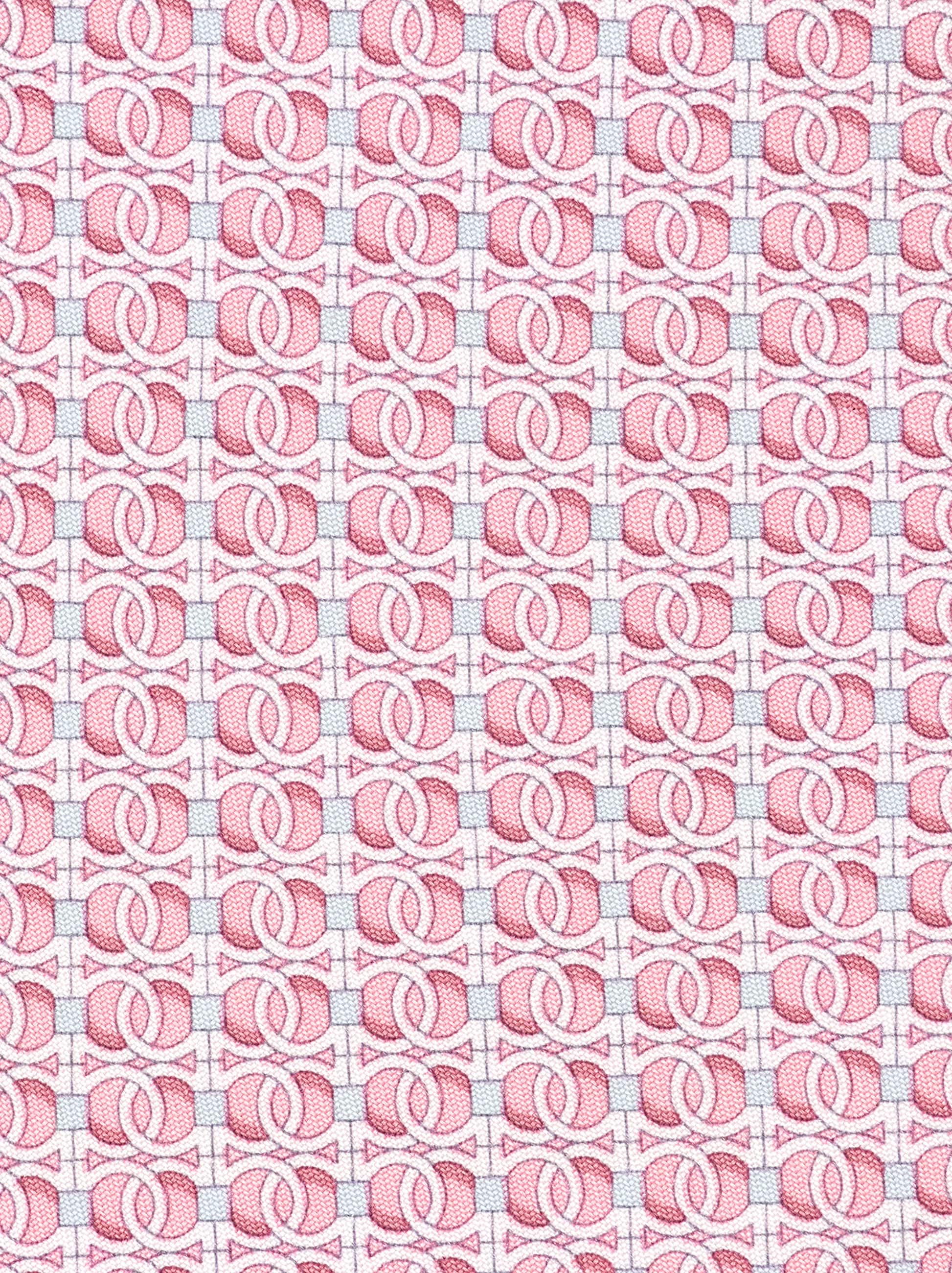 Ferragamo Gancini Chain Print Silk Tie In Pink