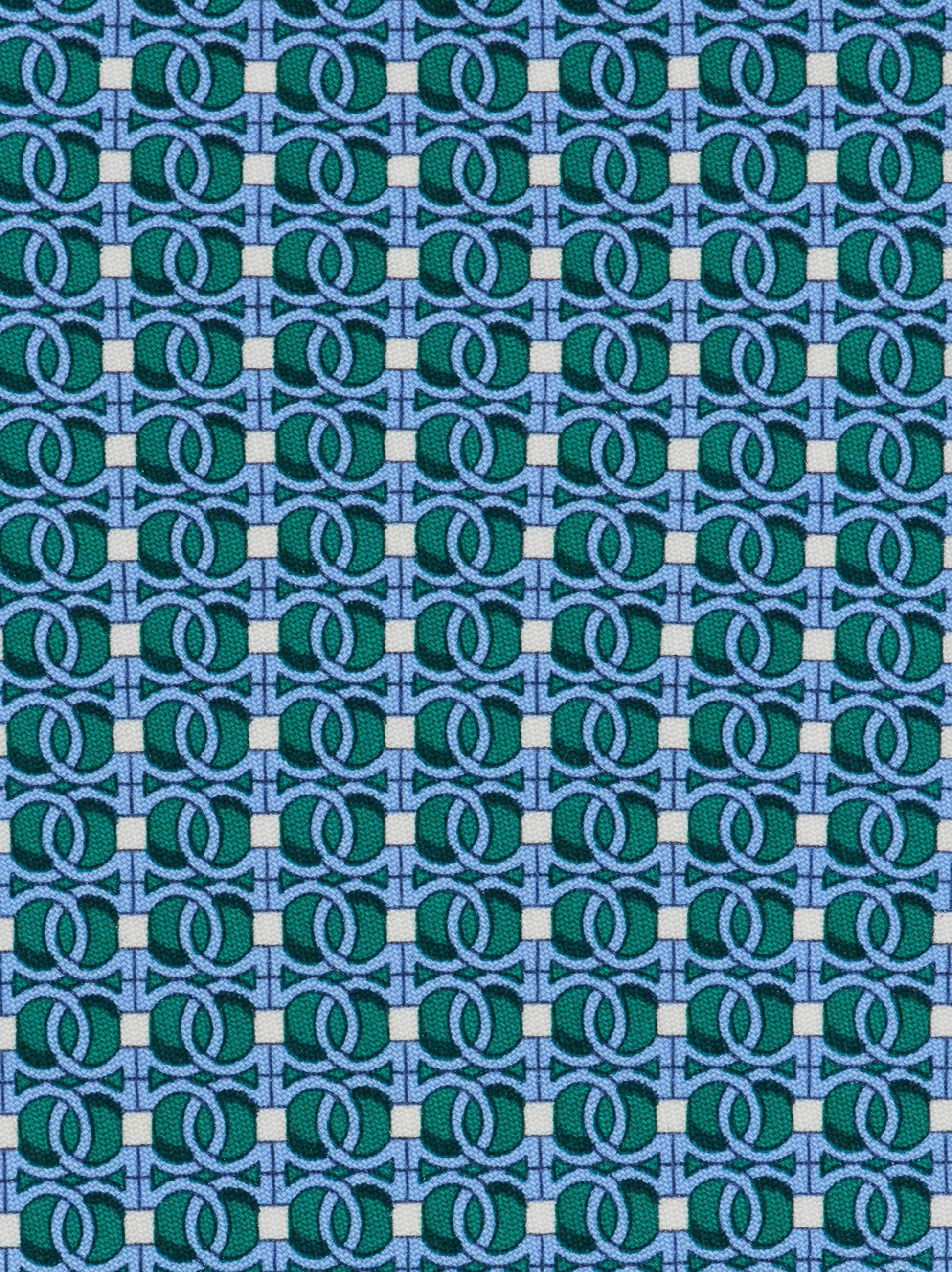  Ferragamo Herren Seidenkrawatte Mit Gancini Chain-print Grün 