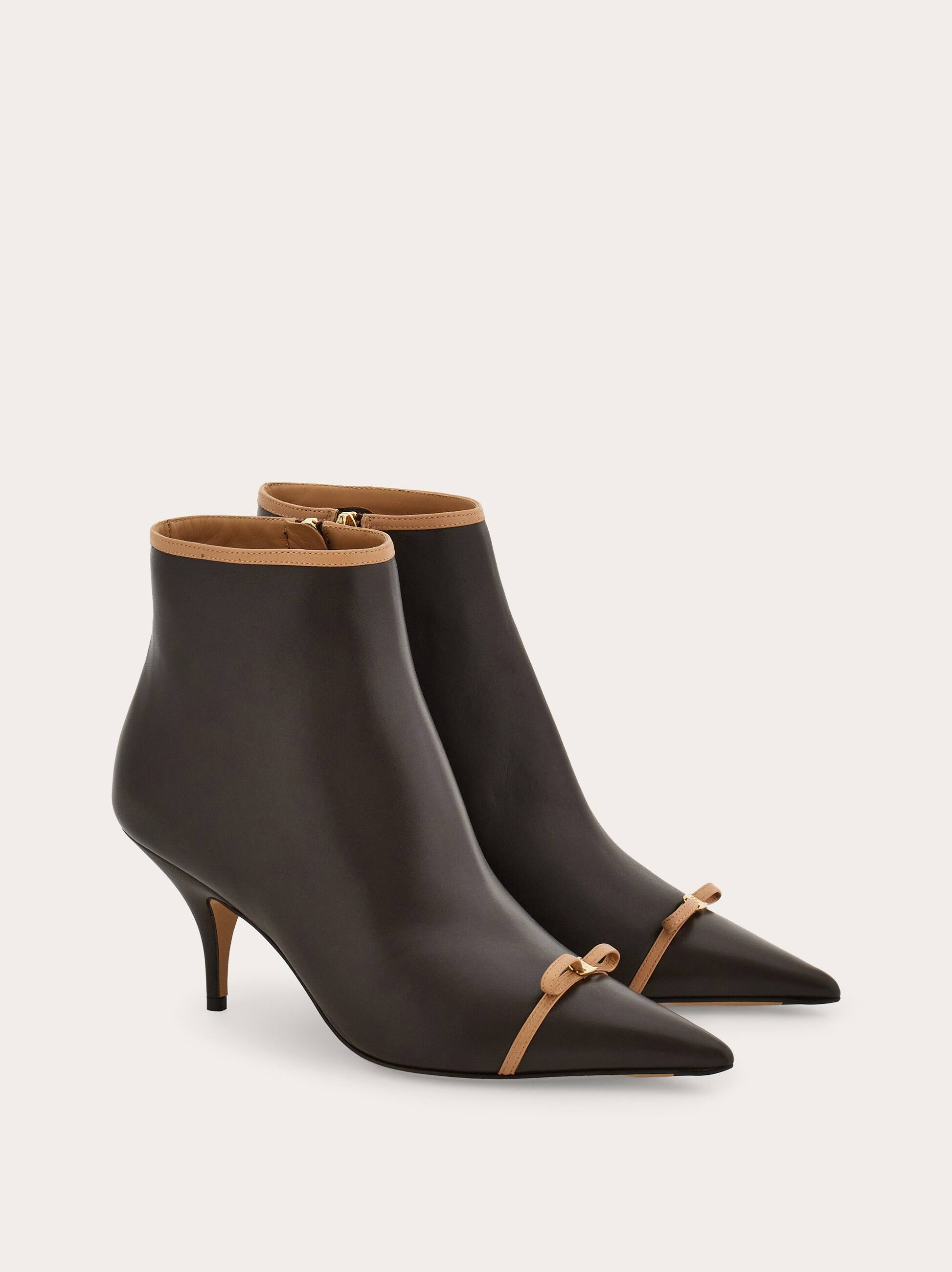  Ferragamo Damen Stiefelette Mit Mini Bow Braun Größe 35.5 