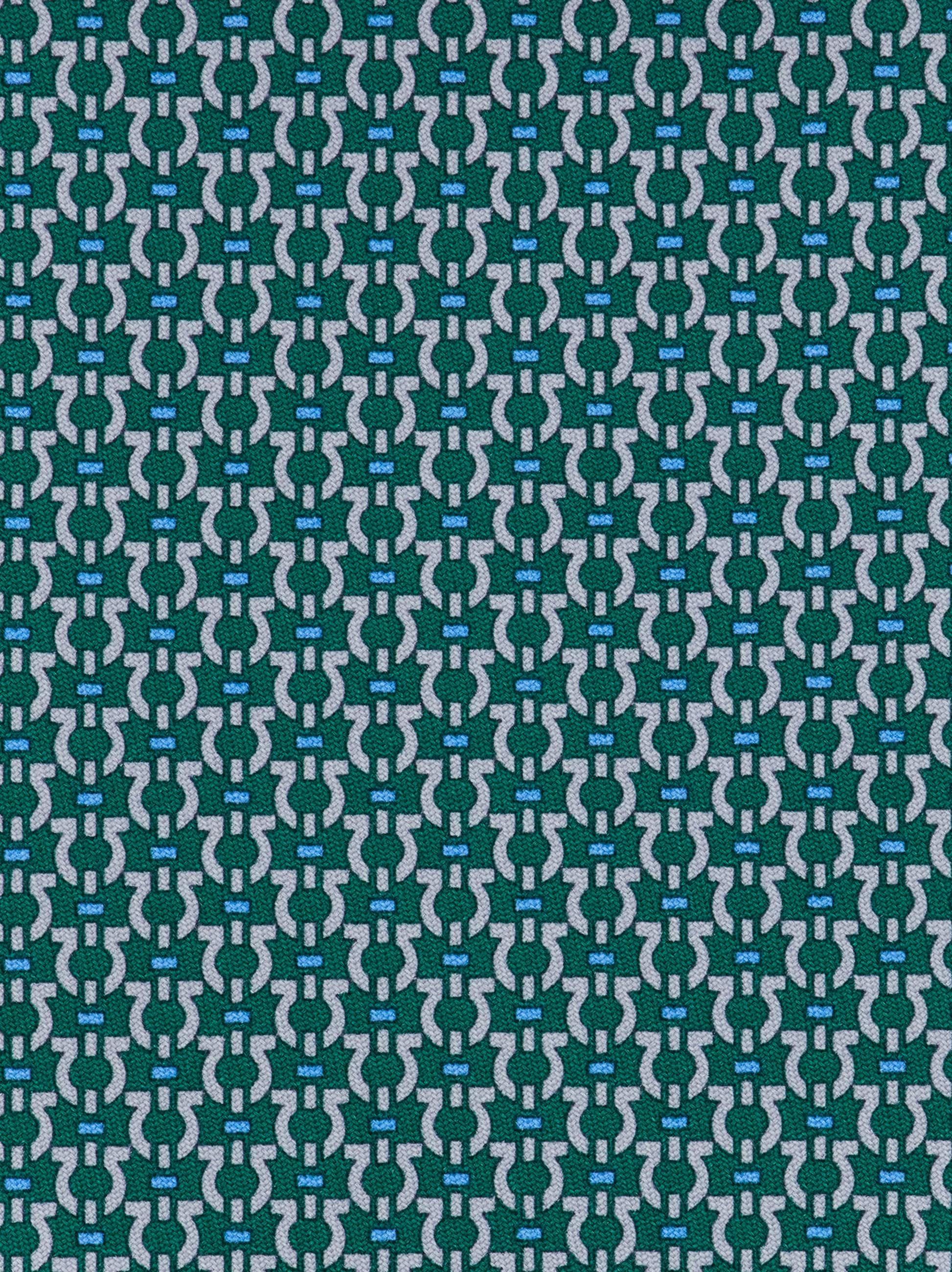 Ferragamo Gancini Print Silk Tie In Blue