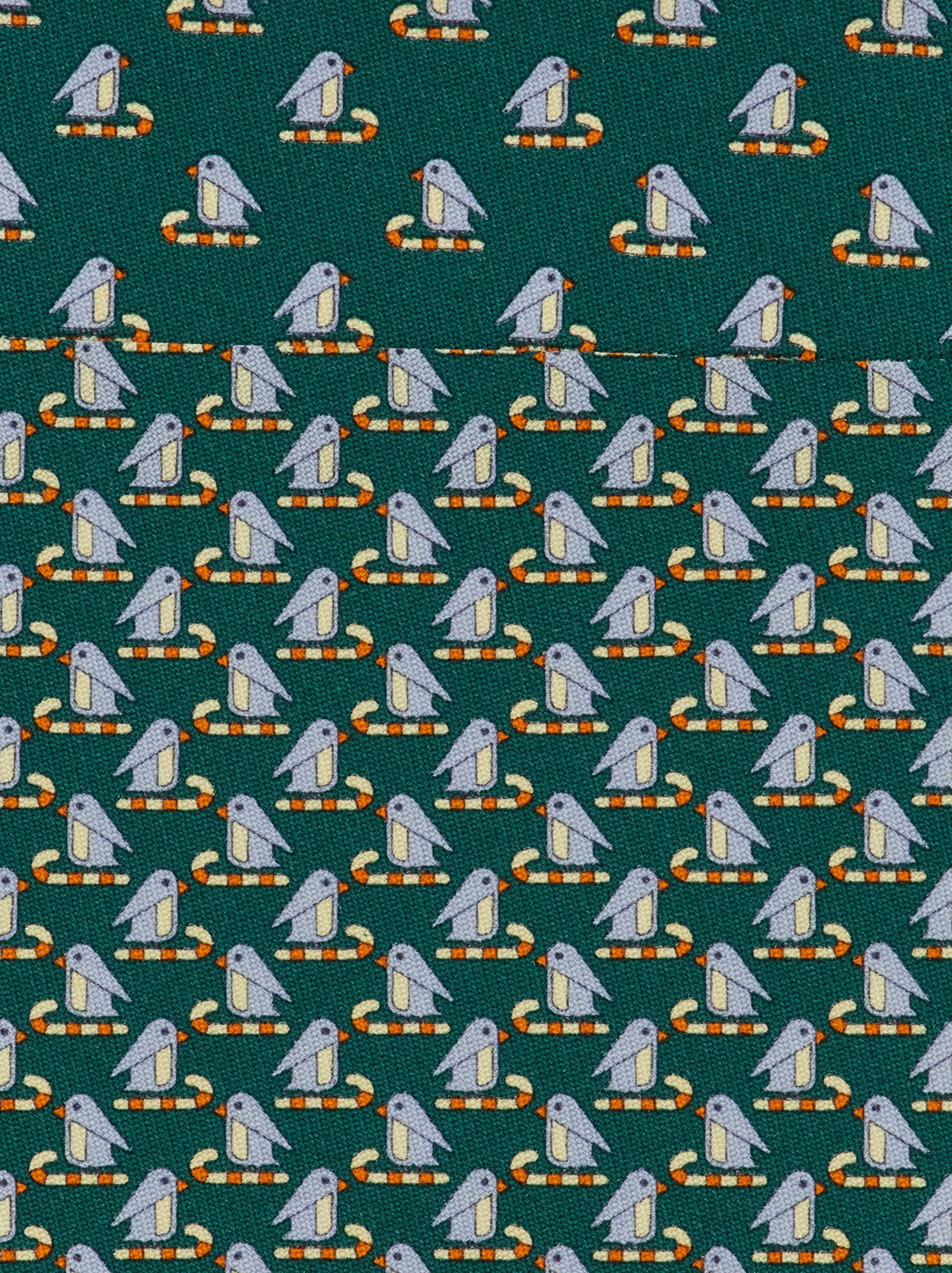 Ferragamo Penguin Print Silk Tie In Black