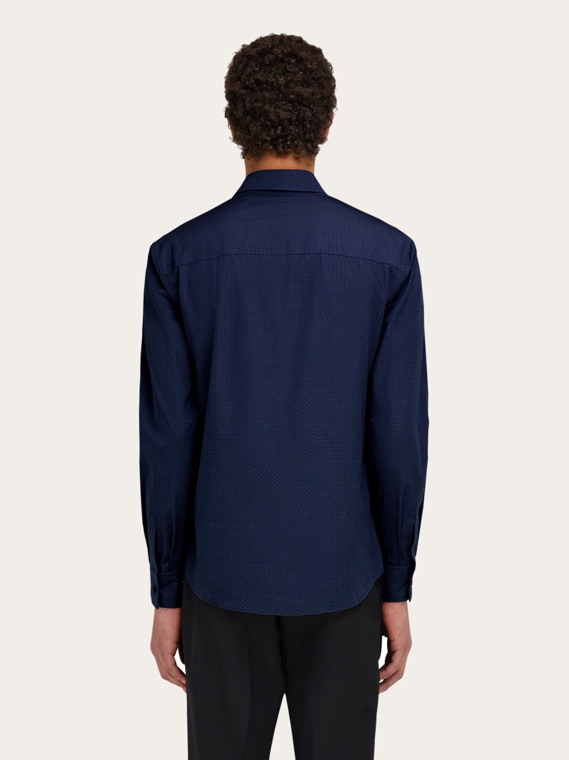  Ferragamo Herren Ferragamo Monogram Shirt Schwarz 