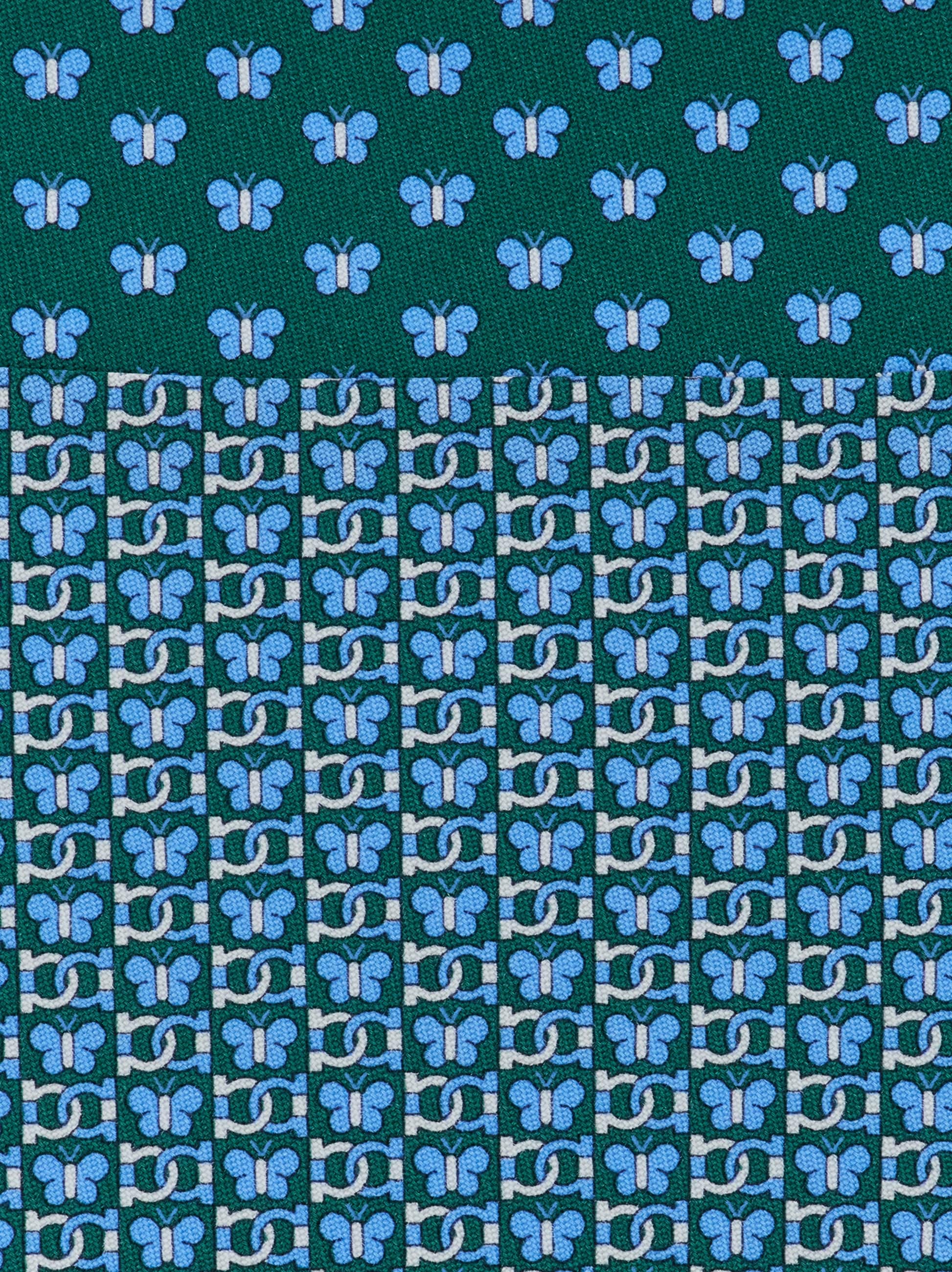 Ferragamo Butterfly Print Silk Tie In Blue