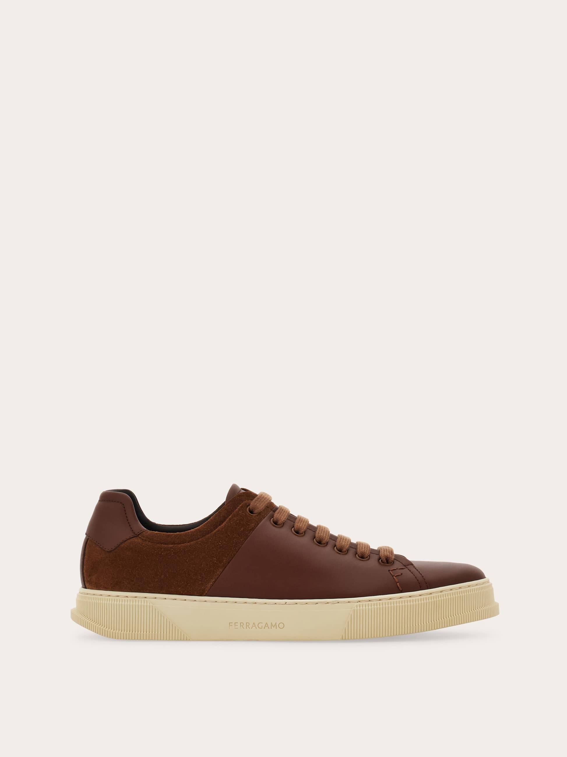 Ferragamo Low Cut Sneaker In Brown