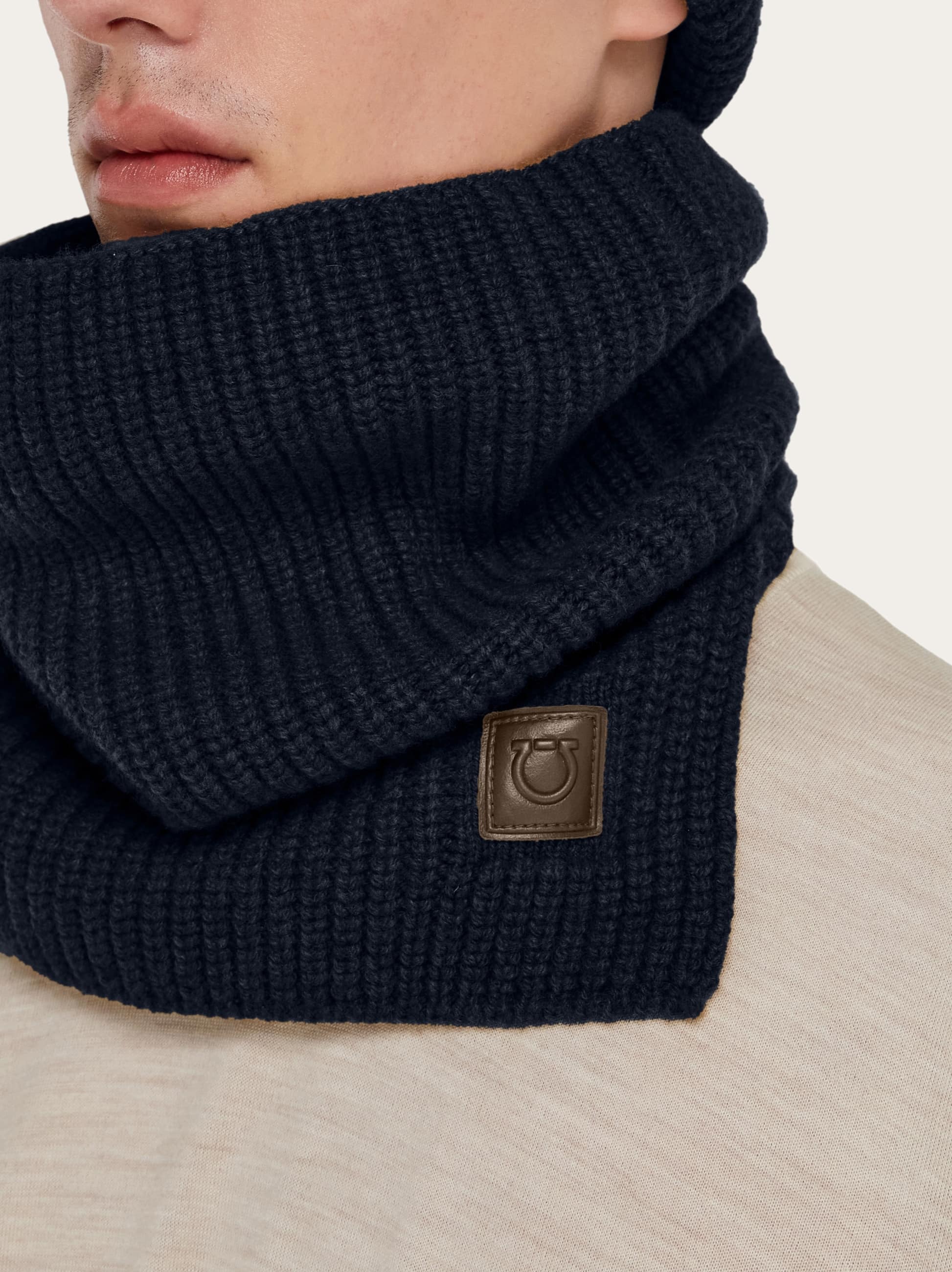  Ferragamo Men Cashmere Blend Collar Blue 