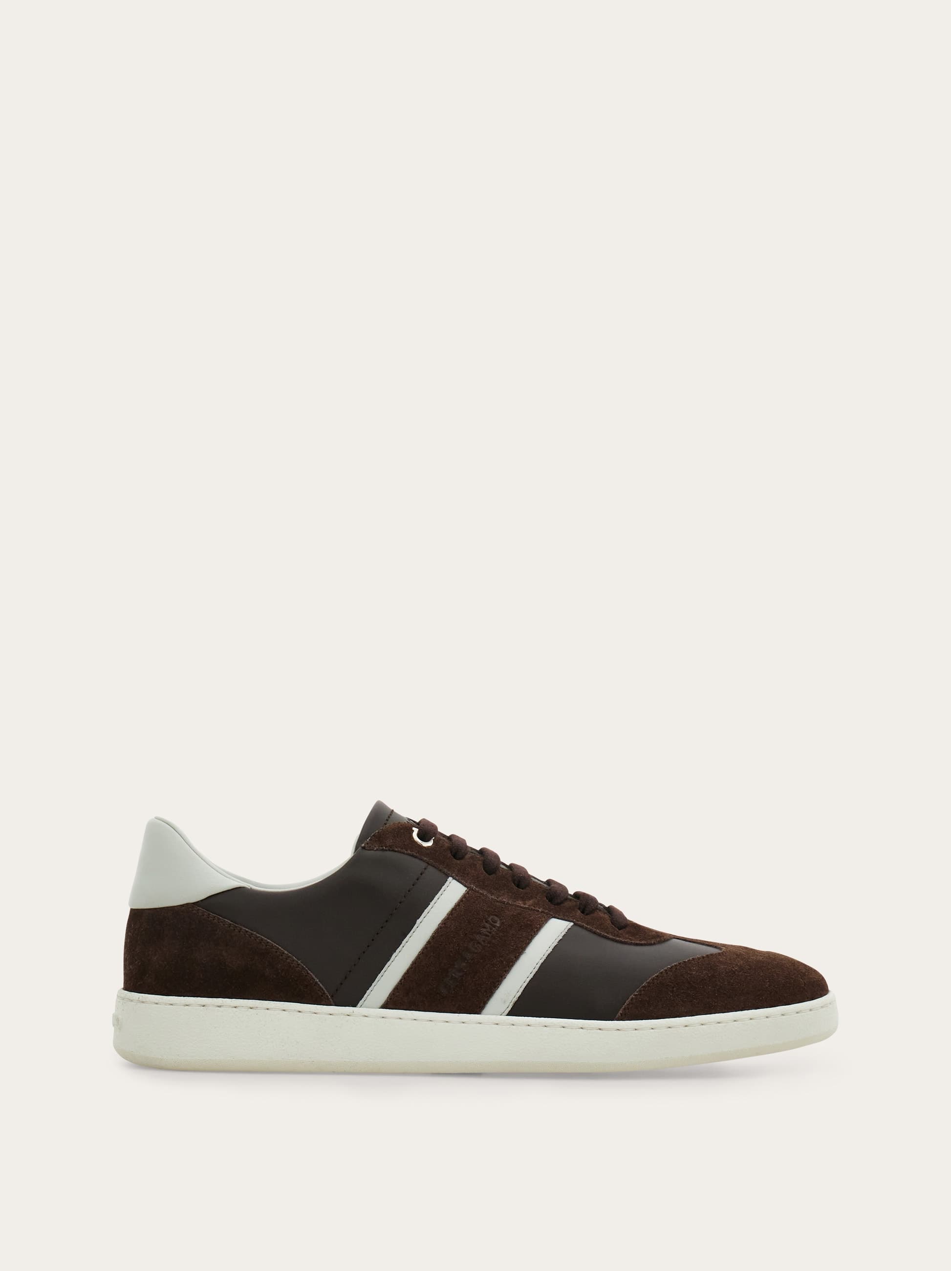 Ferragamo Low-top Sneaker With Signature Detail In Brown