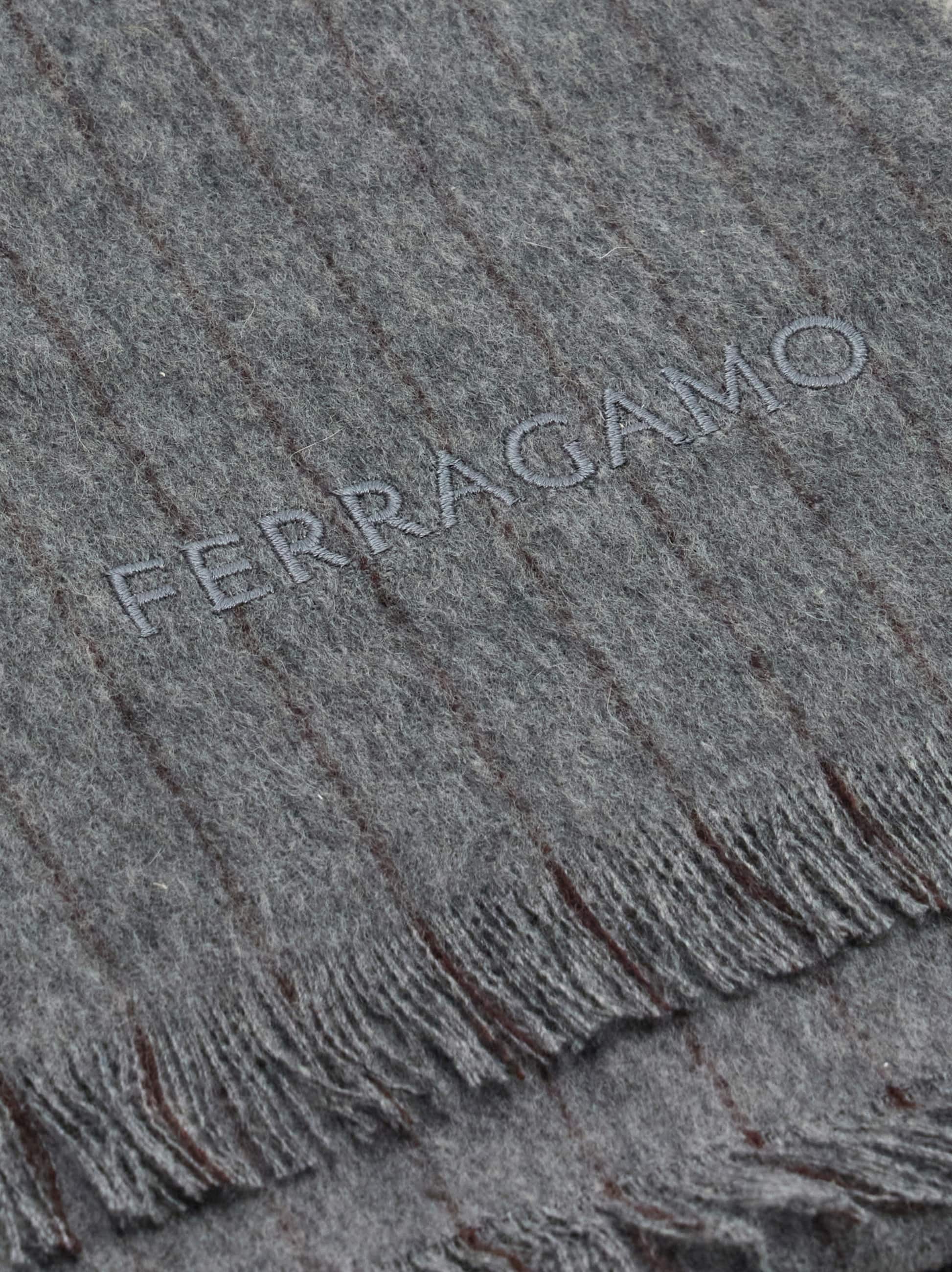  Ferragamo Herren Kaschmirschal Grau 