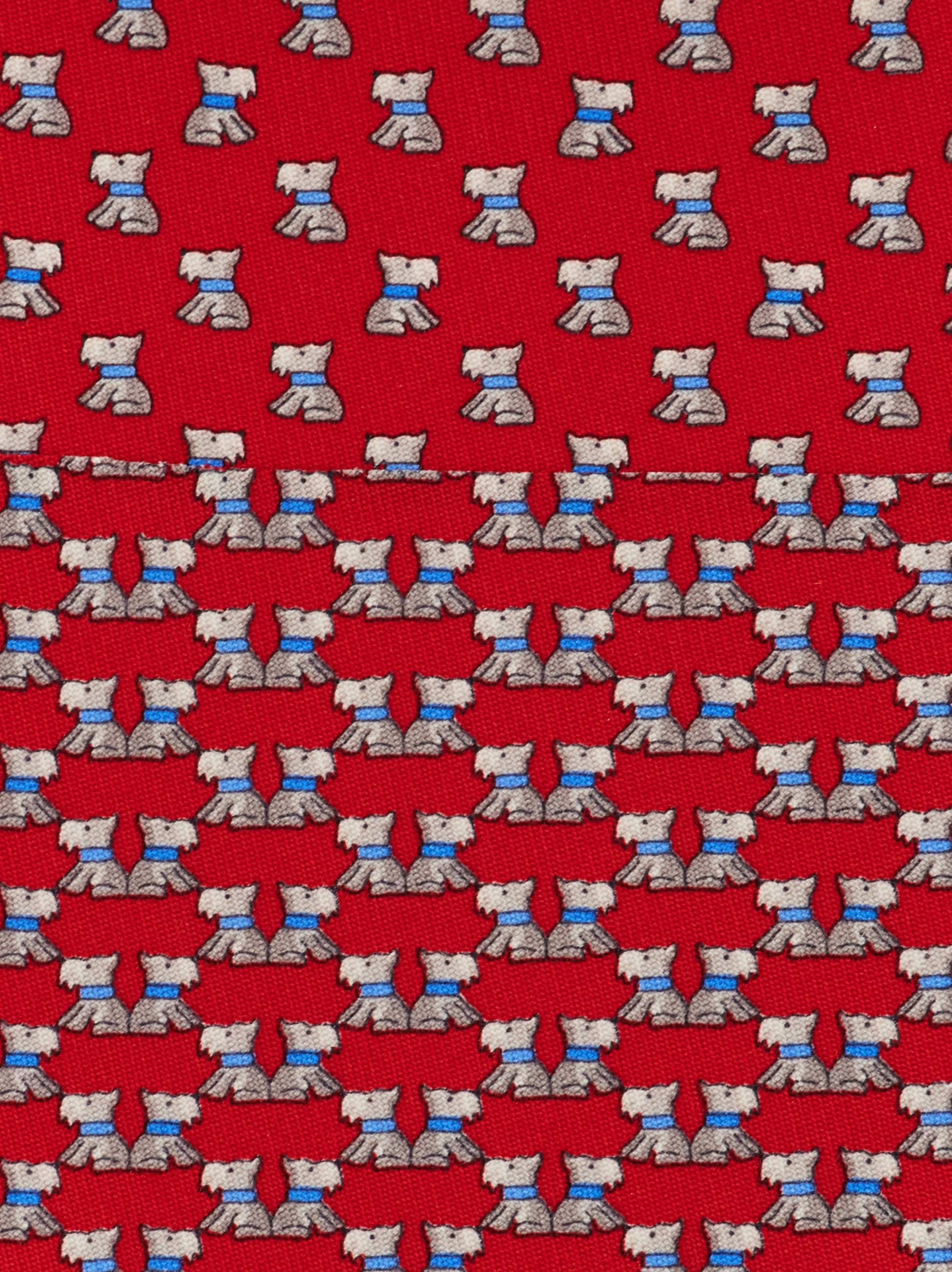Ferragamo Terrier Print Silk Tie In Red