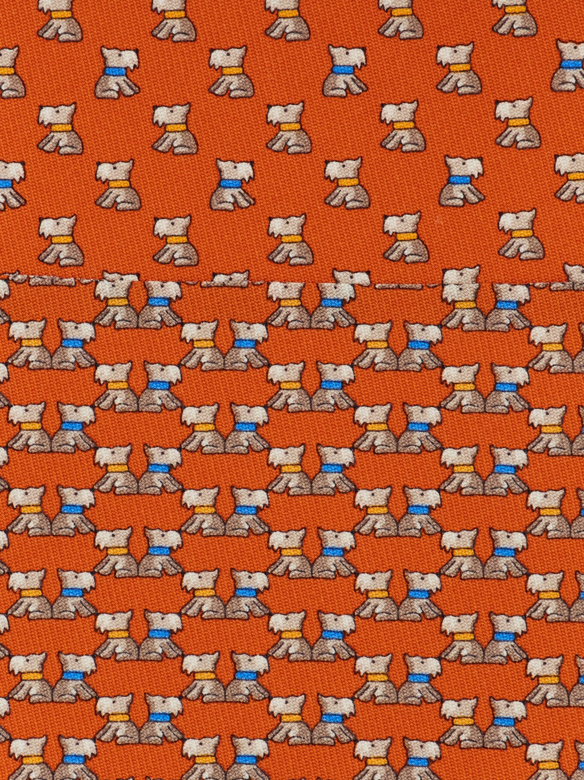  Ferragamo Herren Seidenkrawatte Mit Terrier-print Orange 