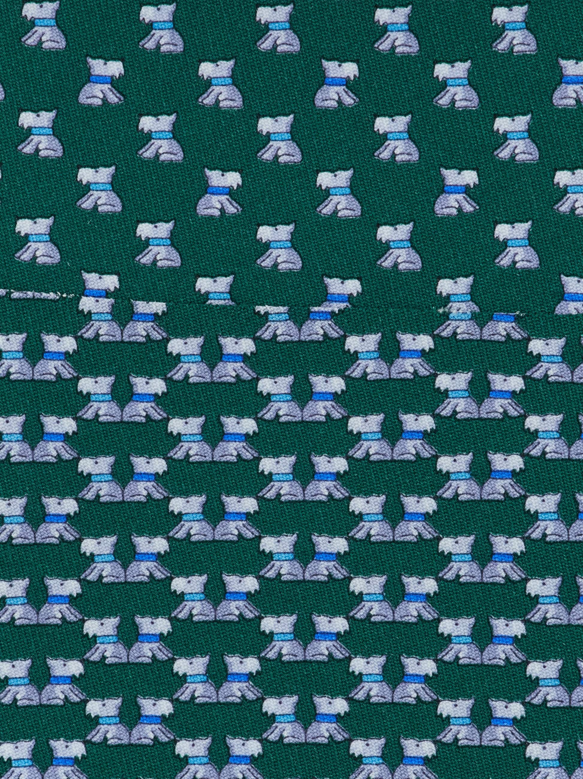 Ferragamo Terrier Print Silk Tie In Green
