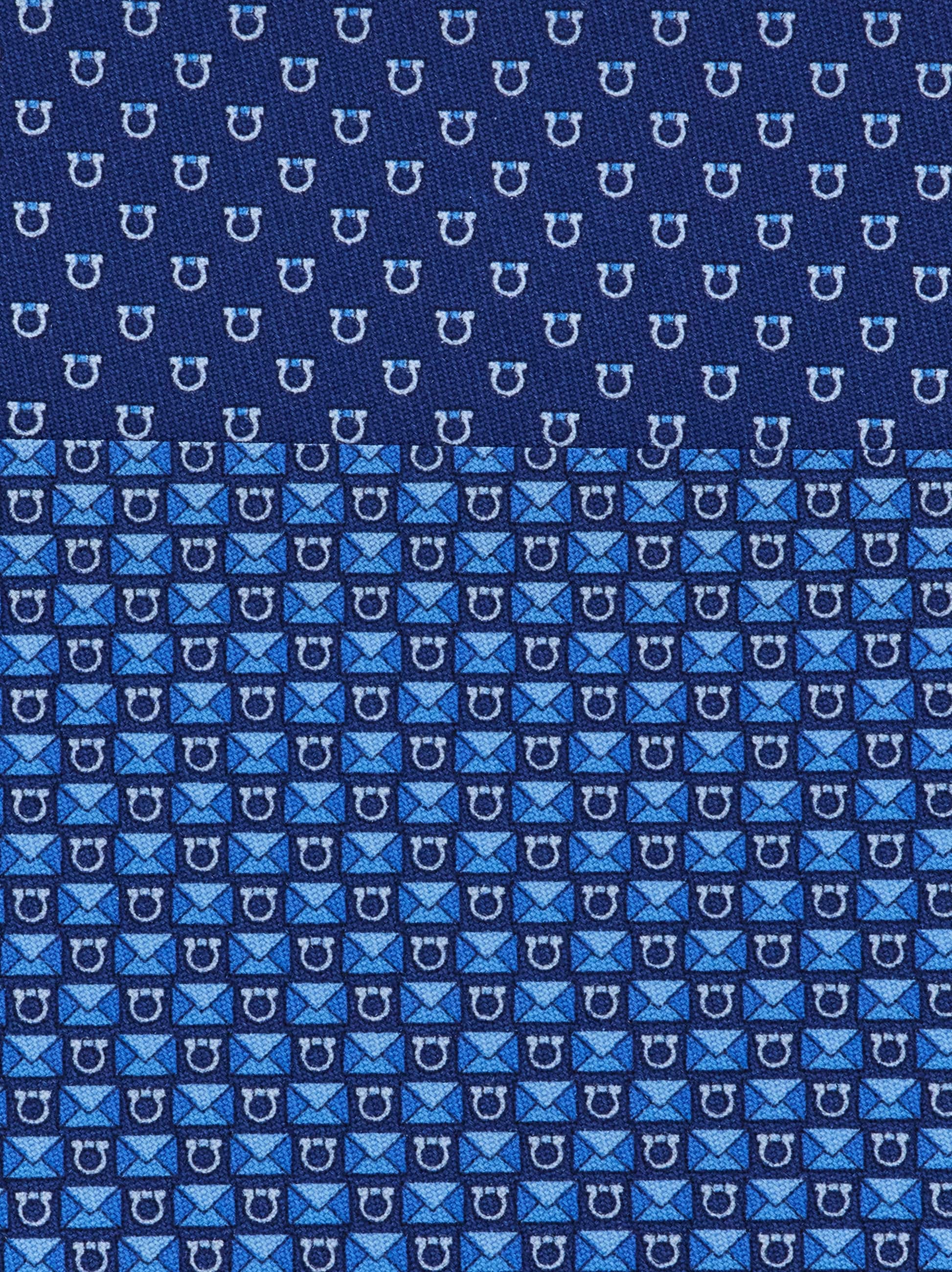  Ferragamo Herren Seidenkrawatte Mit Gancini Letter-print Blau 