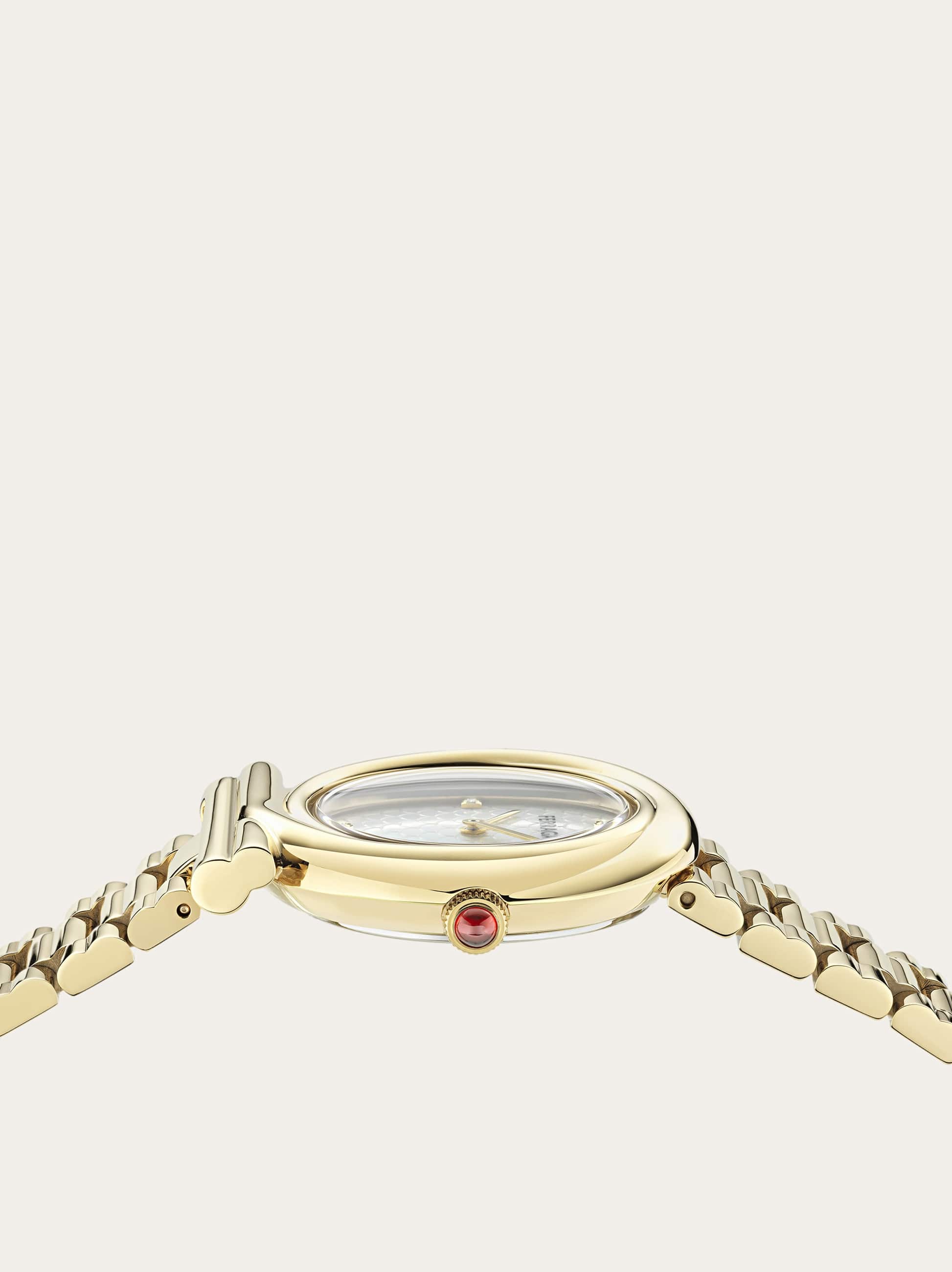 Ferragamo Damen Gancini Twisted 32mm Uhr Weiß 