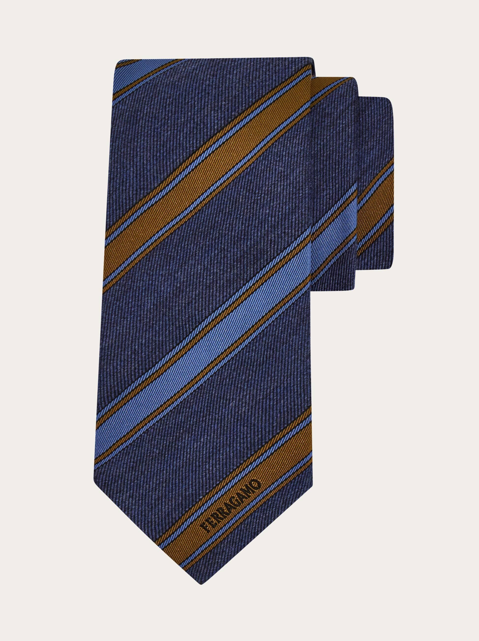 Ferragamo Uomo Cravatta jacquard regimental Blu